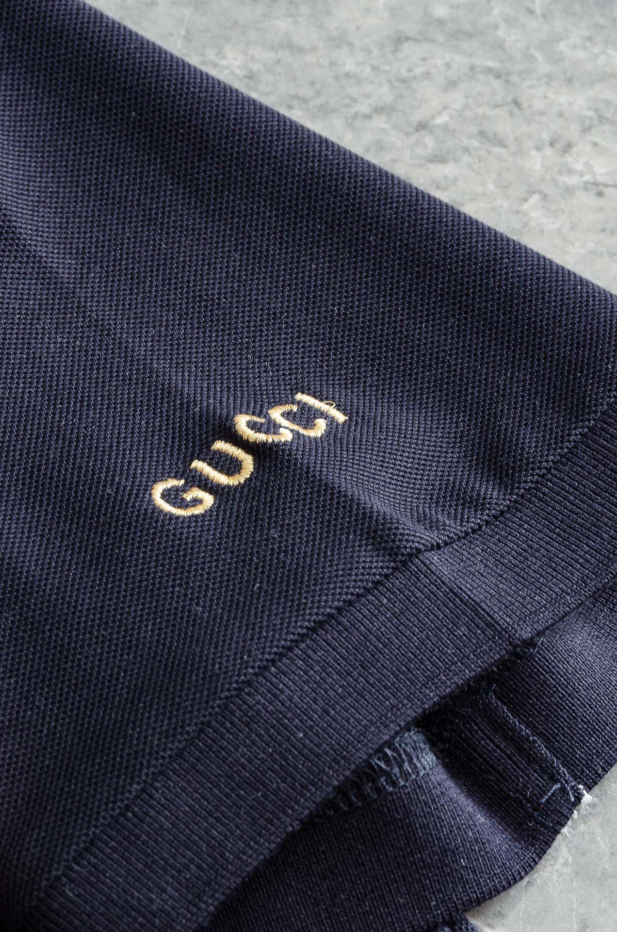   
 Gucc*i. 古驰2025//男士商务休闲纯色翻领短袖POLO衫#客供进口100%珠地棉面料，