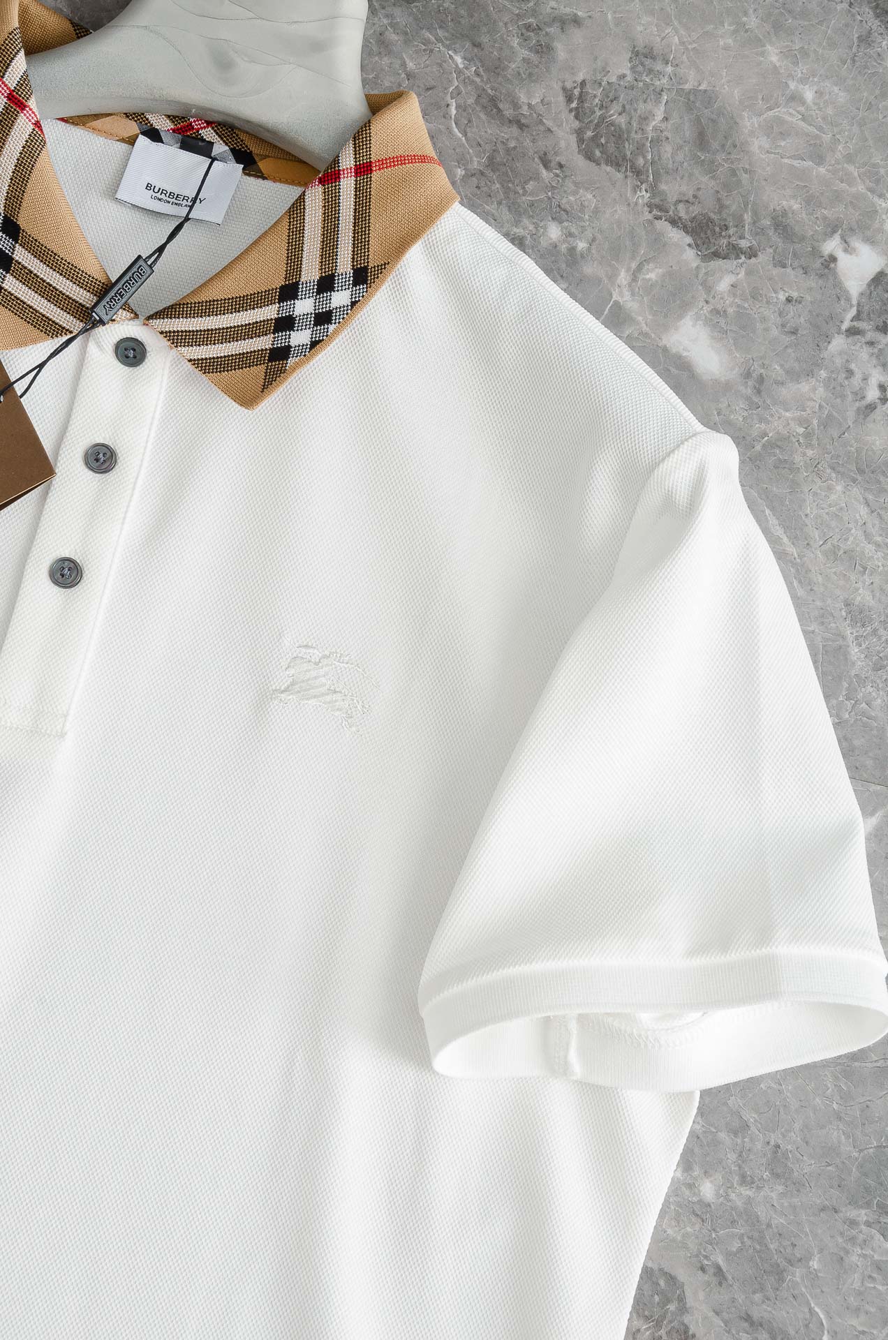 Nea# BBR 巴/宝/莉2025//男士商务休闲纯色翻领短袖POLO衫#客供进口100%珠地棉面料，