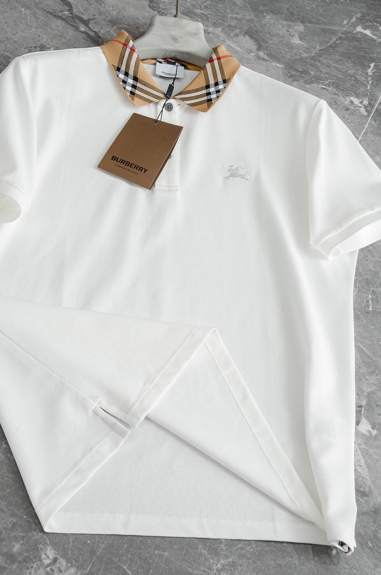 Nea# BBR 巴/宝/莉2025//男士商务休闲纯色翻领短袖POLO衫#客供进口100%珠地棉面料，