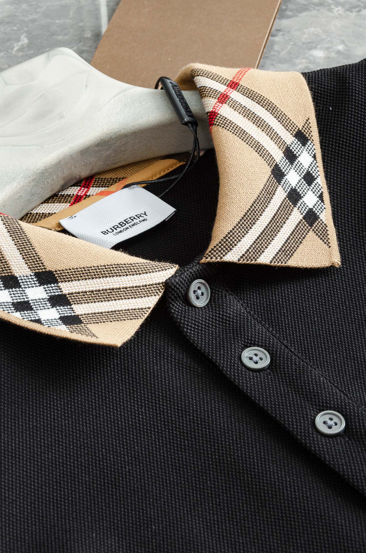 Nea# BBR 巴/宝/莉2025//男士商务休闲纯色翻领短袖POLO衫#客供进口100%珠地棉面料，