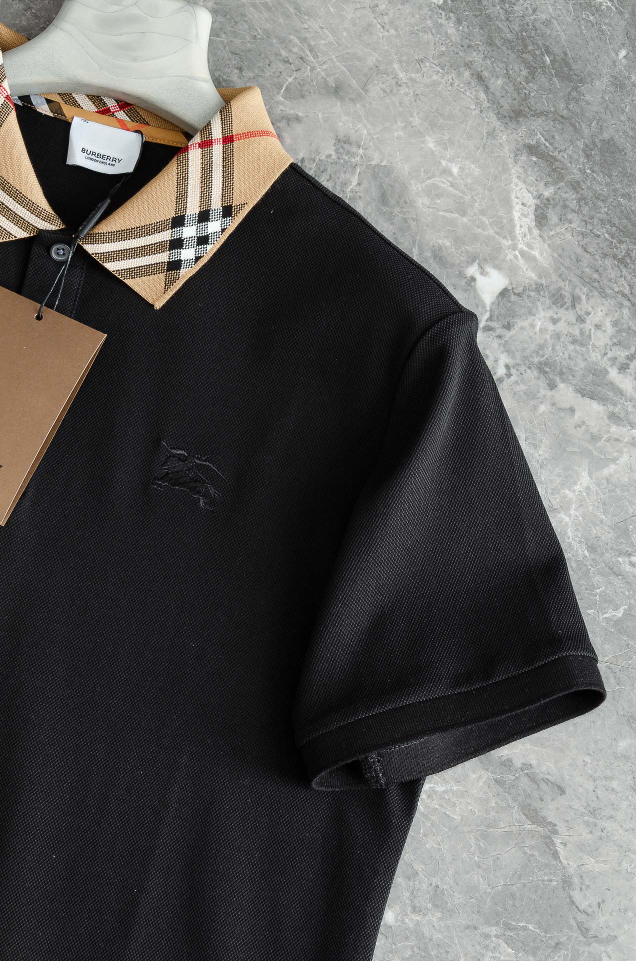 Nea# BBR 巴/宝/莉2025//男士商务休闲纯色翻领短袖POLO衫#客供进口100%珠地棉面料，