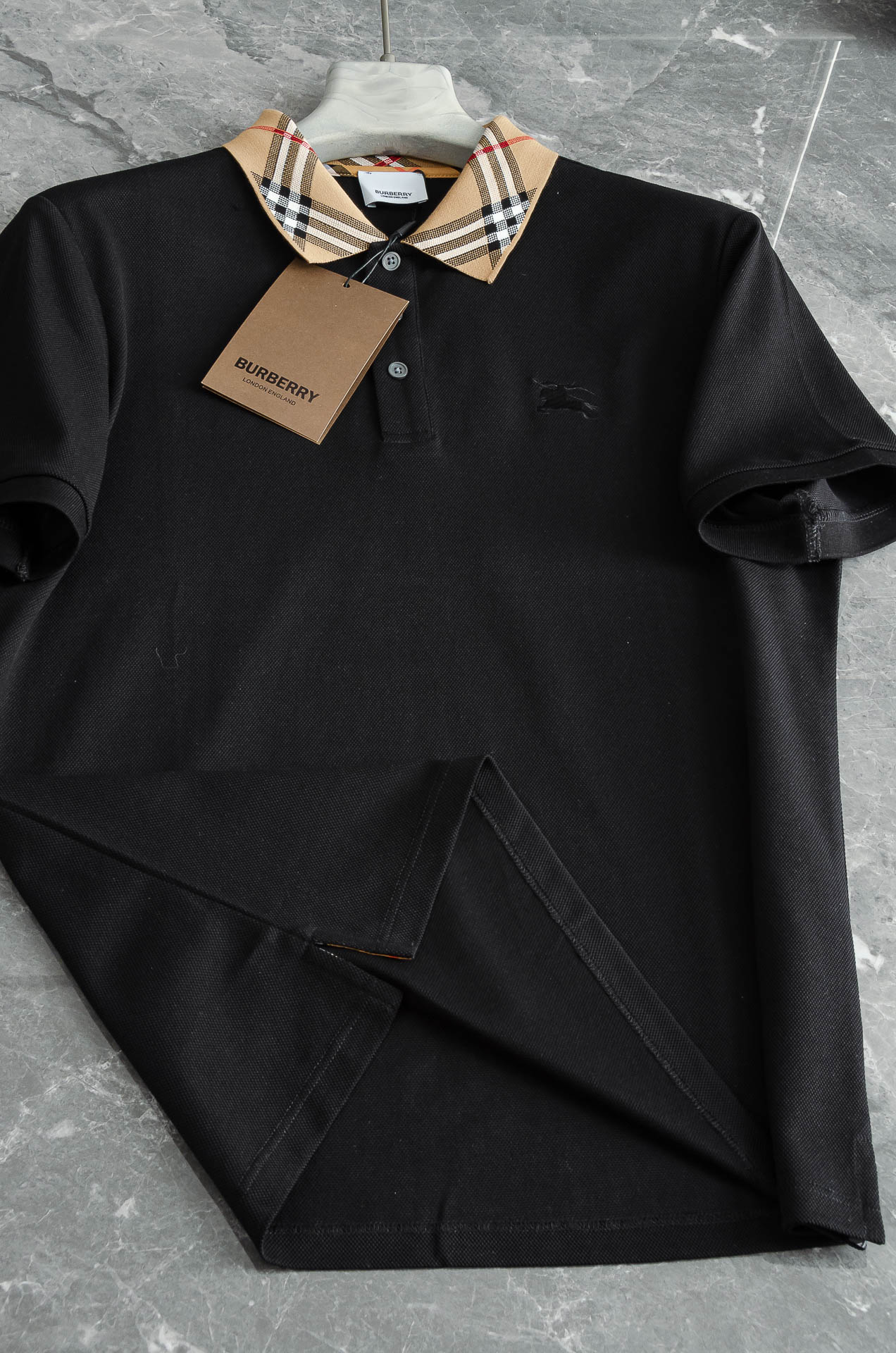 Nea# BBR 巴/宝/莉2025//男士商务休闲纯色翻领短袖POLO衫#客供进口100%珠地棉面料，