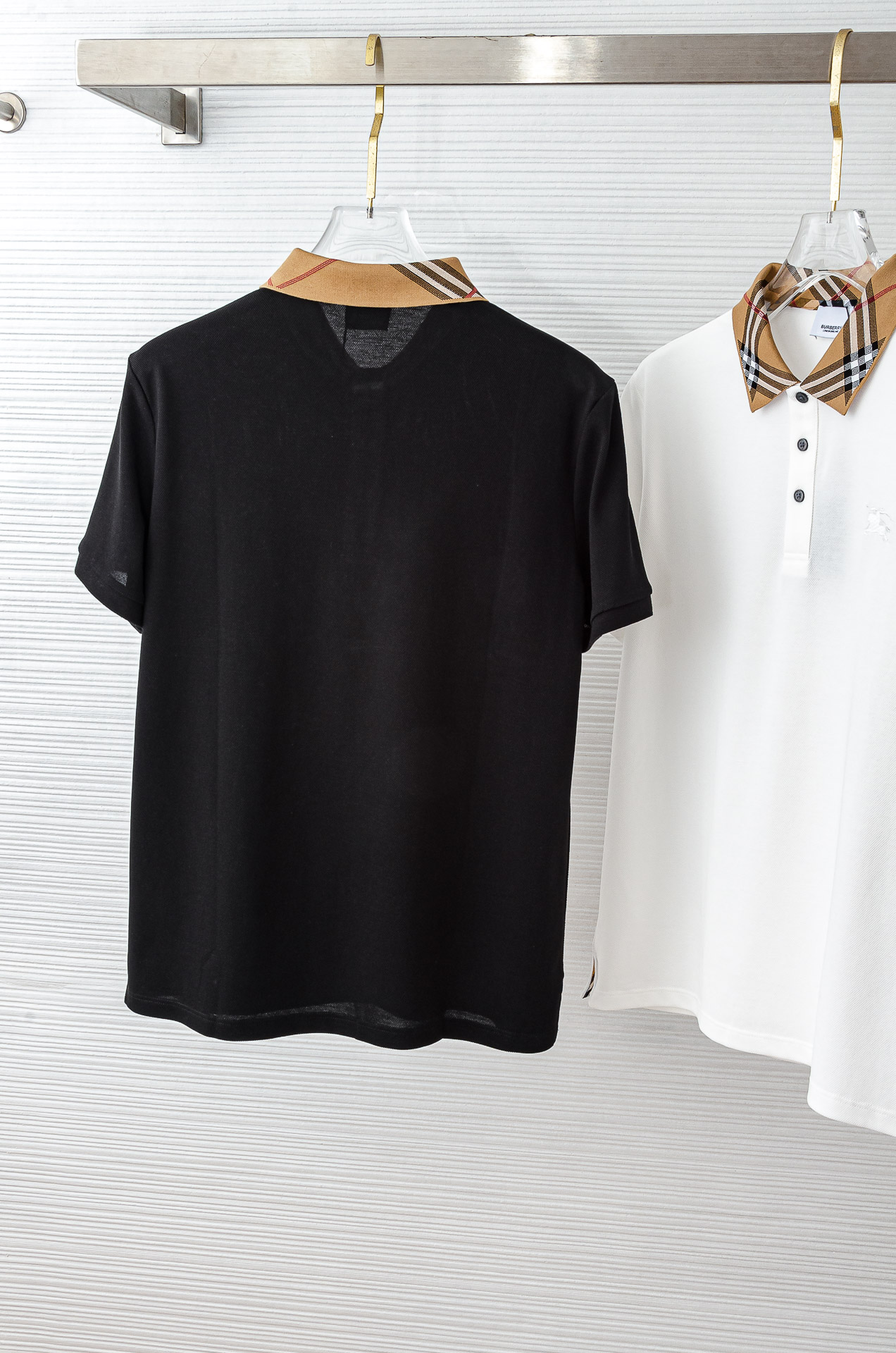 Burberry 巴宝莉 2025//男士商务休闲纯色翻领短袖POLO衫#客供进口100%珠地棉面料，甄