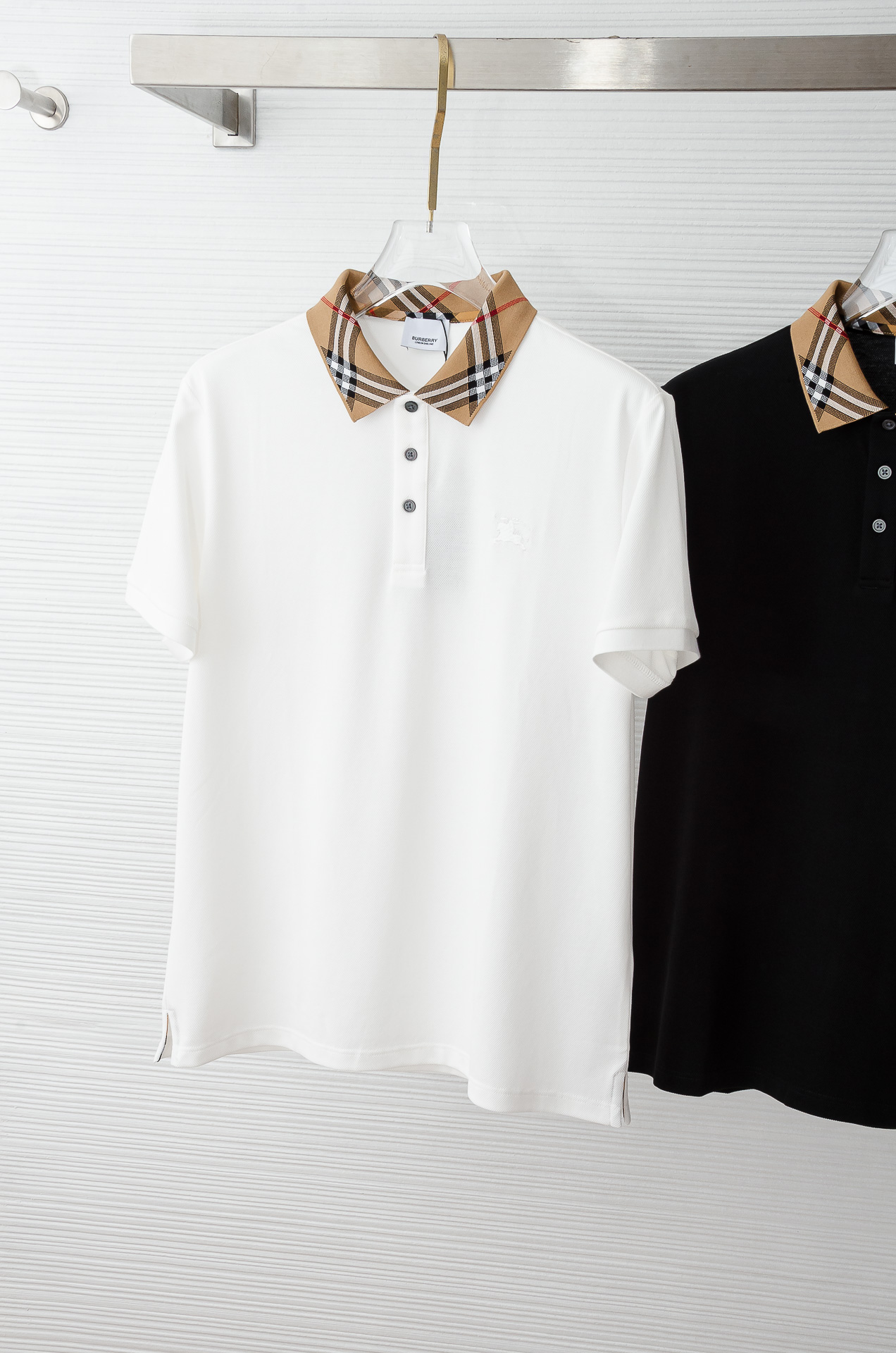 Burberry 巴宝莉 2025//男士商务休闲纯色翻领短袖POLO衫#客供进口100%珠地棉面料，甄