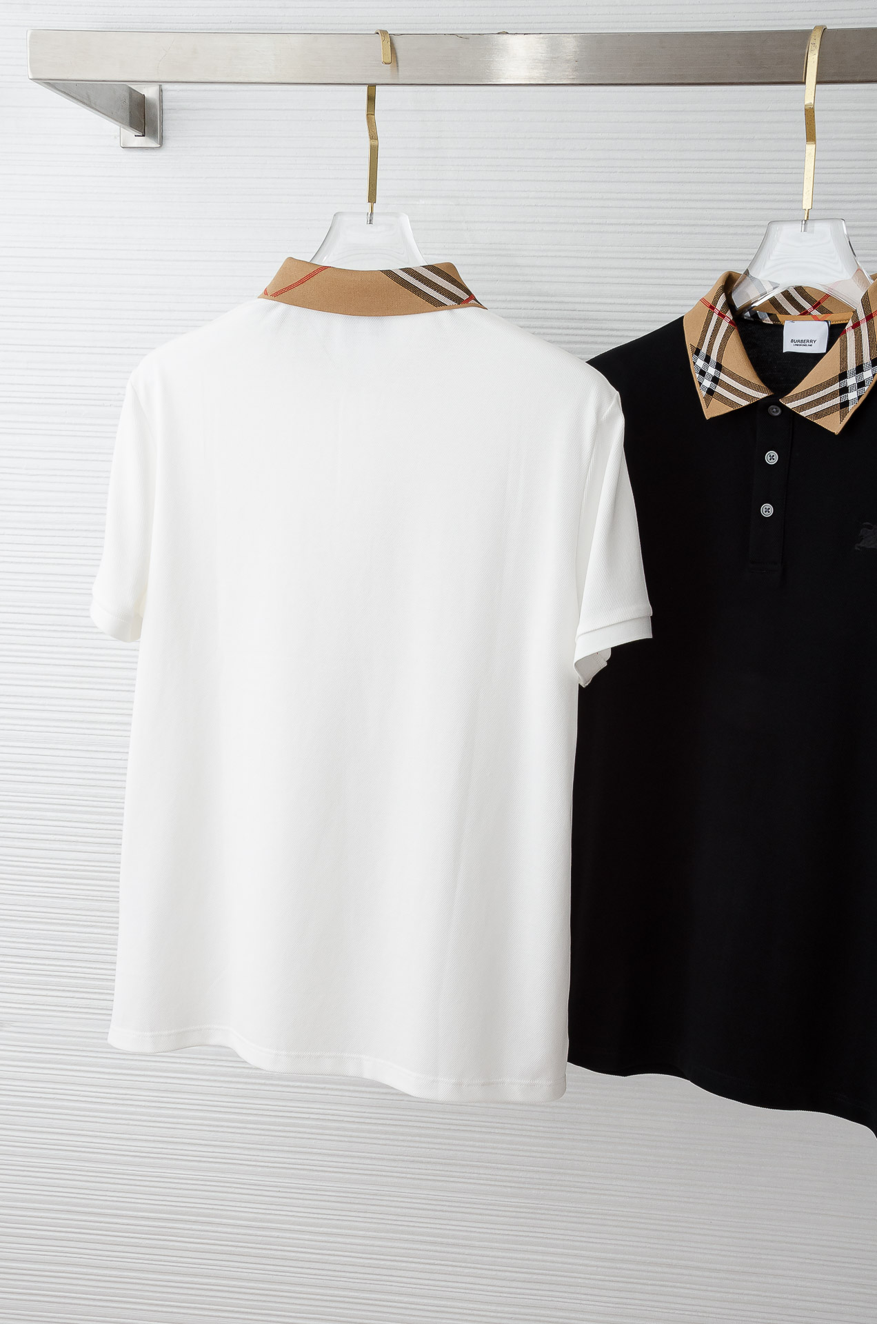 Burberry 巴宝莉 2025//男士商务休闲纯色翻领短袖POLO衫#客供进口100%珠地棉面料，甄