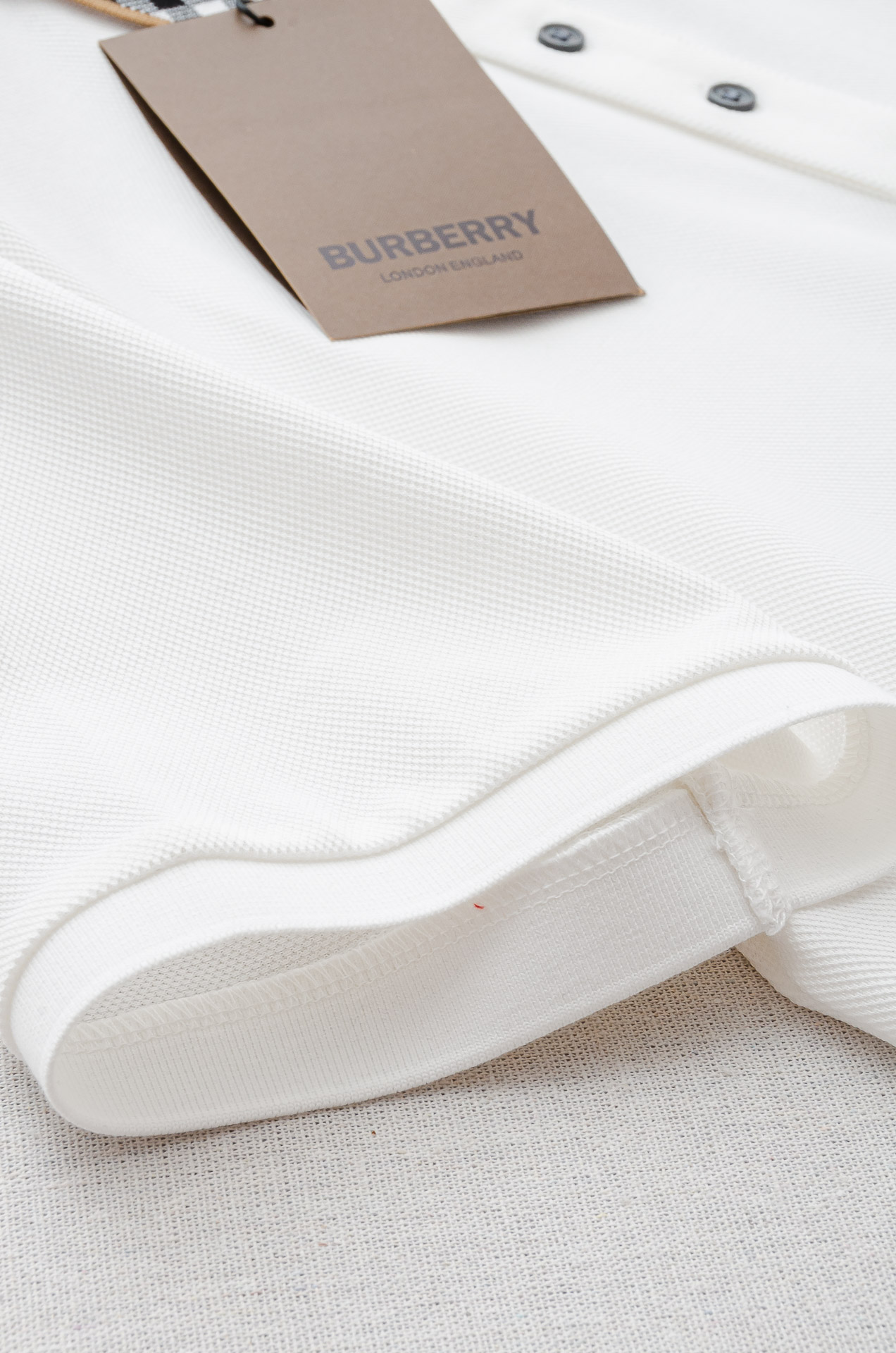 Burberry 巴宝莉 2025//男士商务休闲纯色翻领短袖POLO衫#客供进口100%珠地棉面料，甄