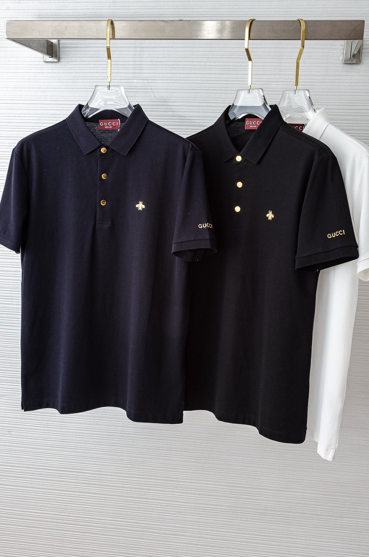 GUCC.I. 古驰2025//男士商务休闲纯色翻领短袖POLO衫#客供进口100%珠地棉面料，甄选上等