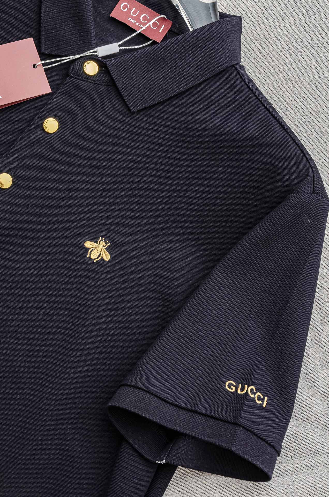 GUCC.I. 古驰2025//男士商务休闲纯色翻领短袖POLO衫#客供进口100%珠地棉面料，甄选上等