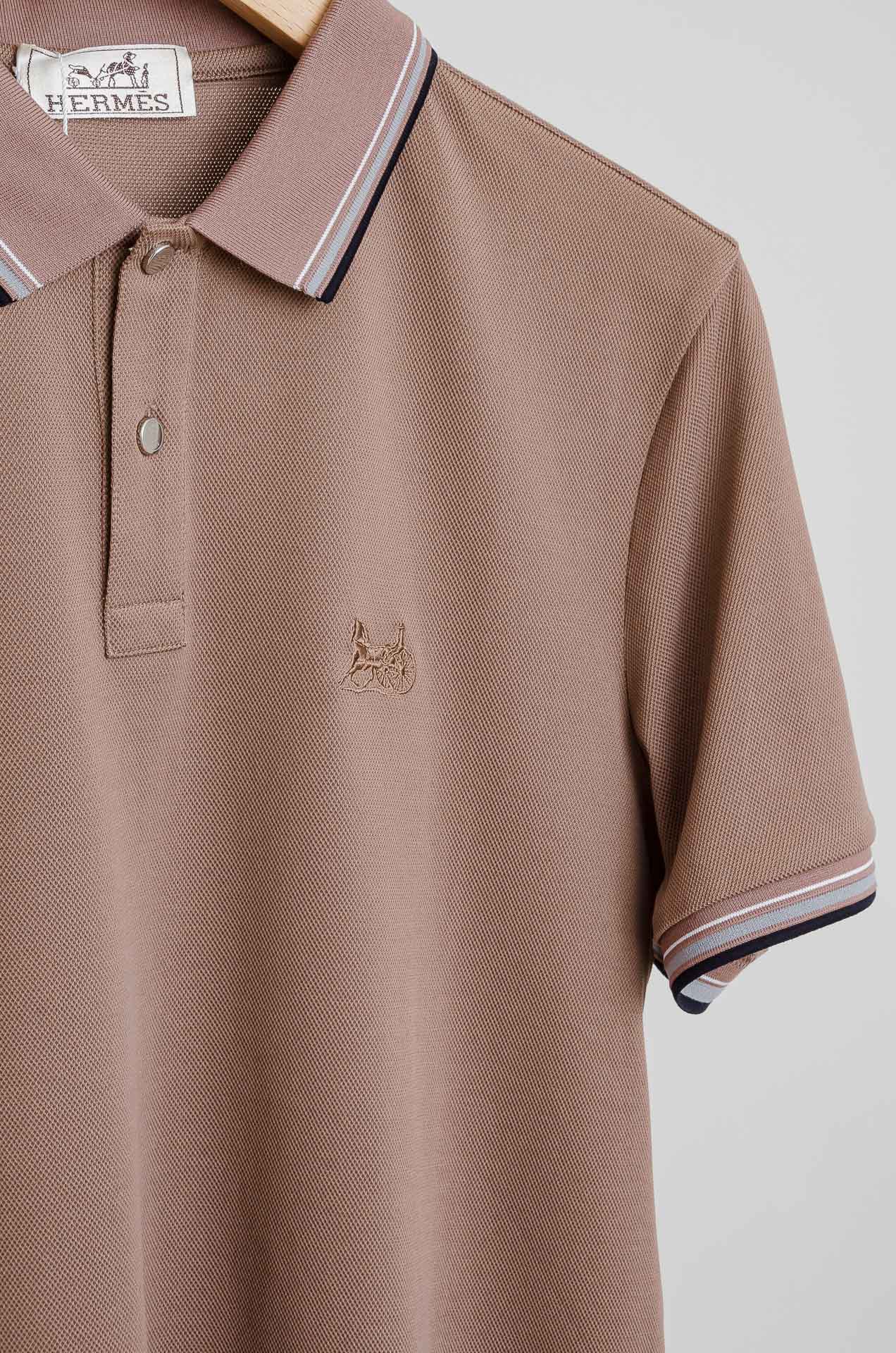 ☀☀HERMES2025SS春夏新款网眼珠地Polo衫，男士翻领商务休闲短袖Polo衫！商务休闲皆宜的百