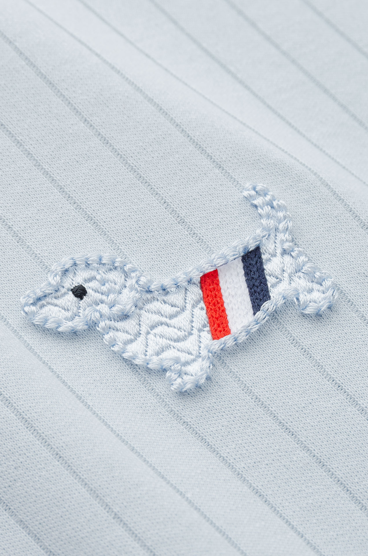 TB -2025ss 会呼吸的面料100%匹马棉胸前标志性装饰竖条纹肌理感男士翻领短袖T恤衫#面料精选生