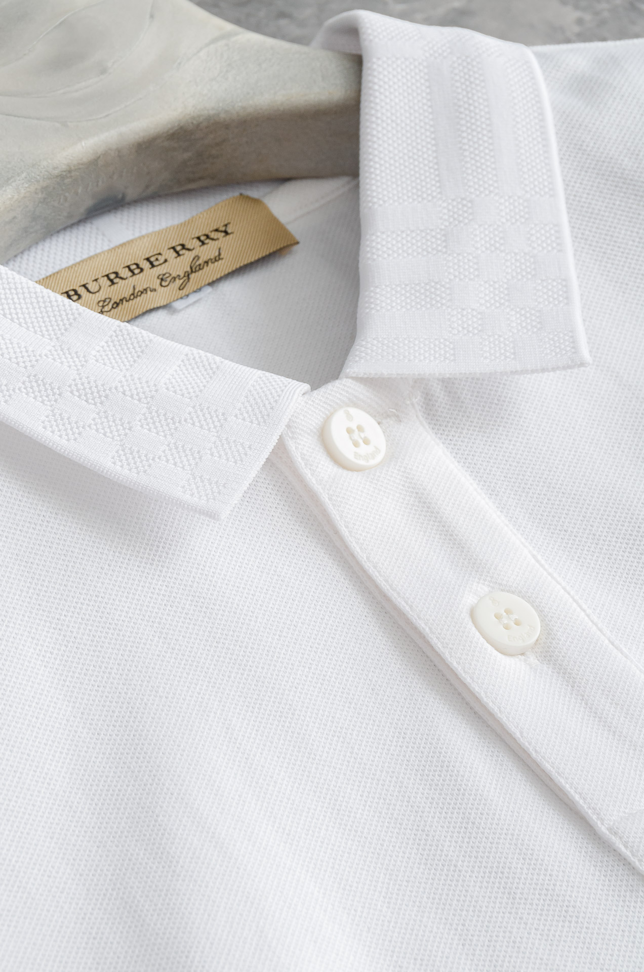 BURBER*RY 巴宝莉25SS春夏新款网眼珠地液氨处理工艺Polo衫，男士经典条纹撞色翻领商务休闲短