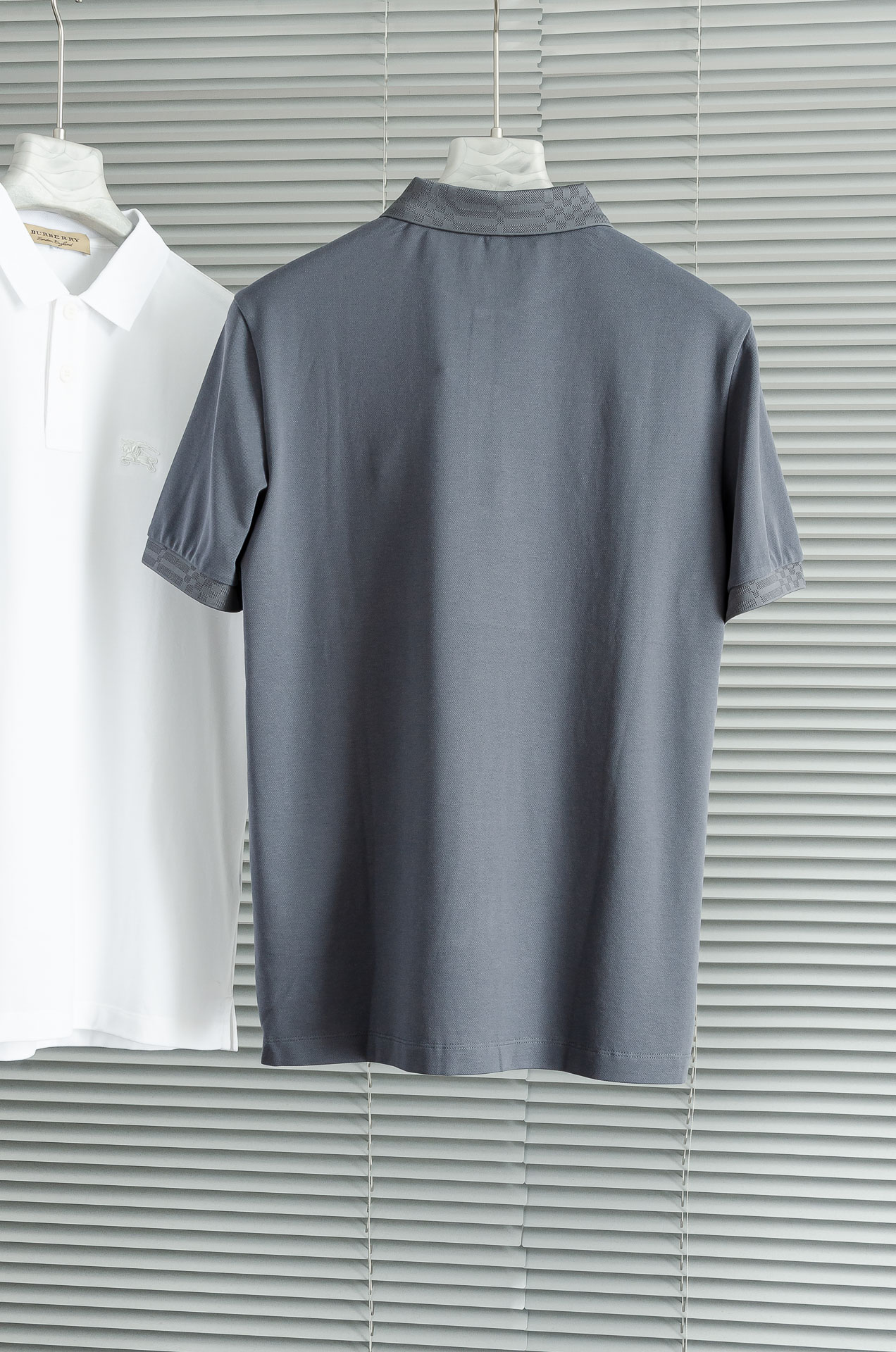 BURBER*RY 巴宝莉25SS春夏新款网眼珠地液氨处理工艺Polo衫，男士经典条纹撞色翻领商务休闲短