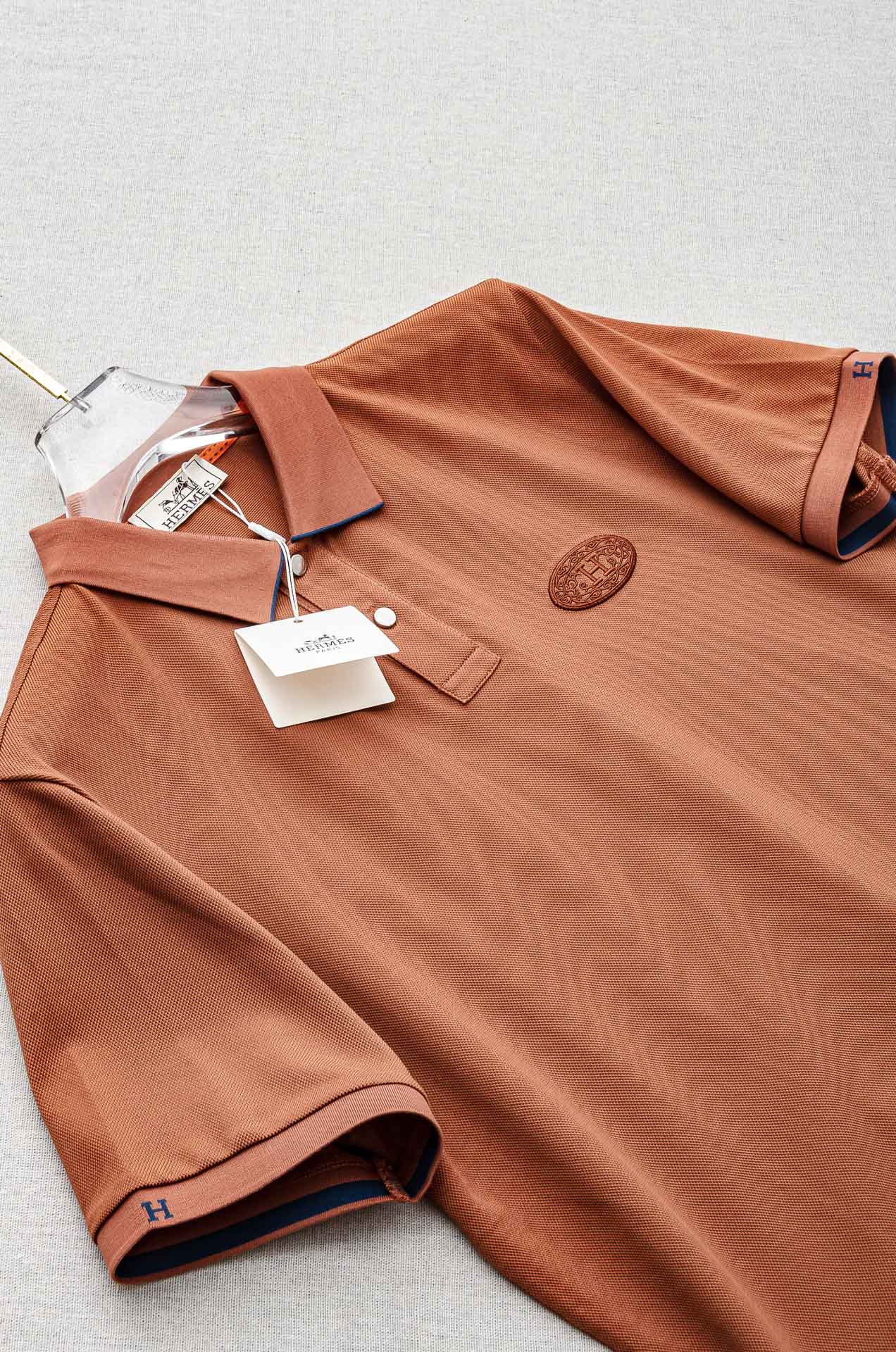 HERMES 2025SS春夏新款网眼珠地Polo衫，男士翻领商务休闲短袖Polo衫！商务休闲皆宜的百搭