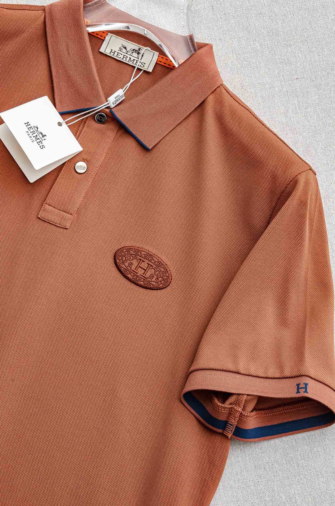 HERMES 2025SS春夏新款网眼珠地Polo衫，男士翻领商务休闲短袖Polo衫！商务休闲皆宜的百搭