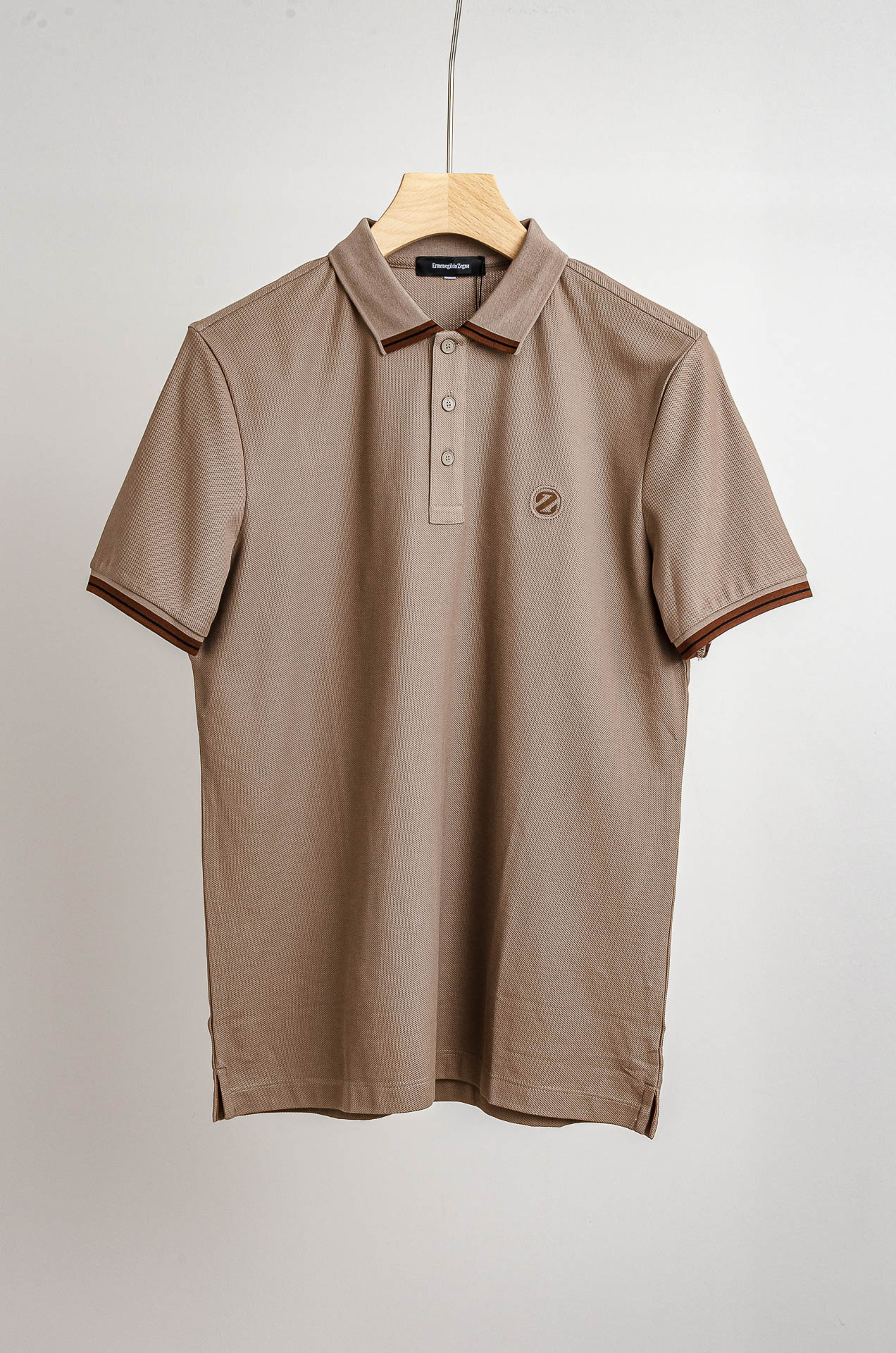 ☀️☀️Zegna 杰尼亚2025SS六角蜂窝状珠地纹路肌理进口Pima匹马长绒棉（棉中贵族）定织罗纹领