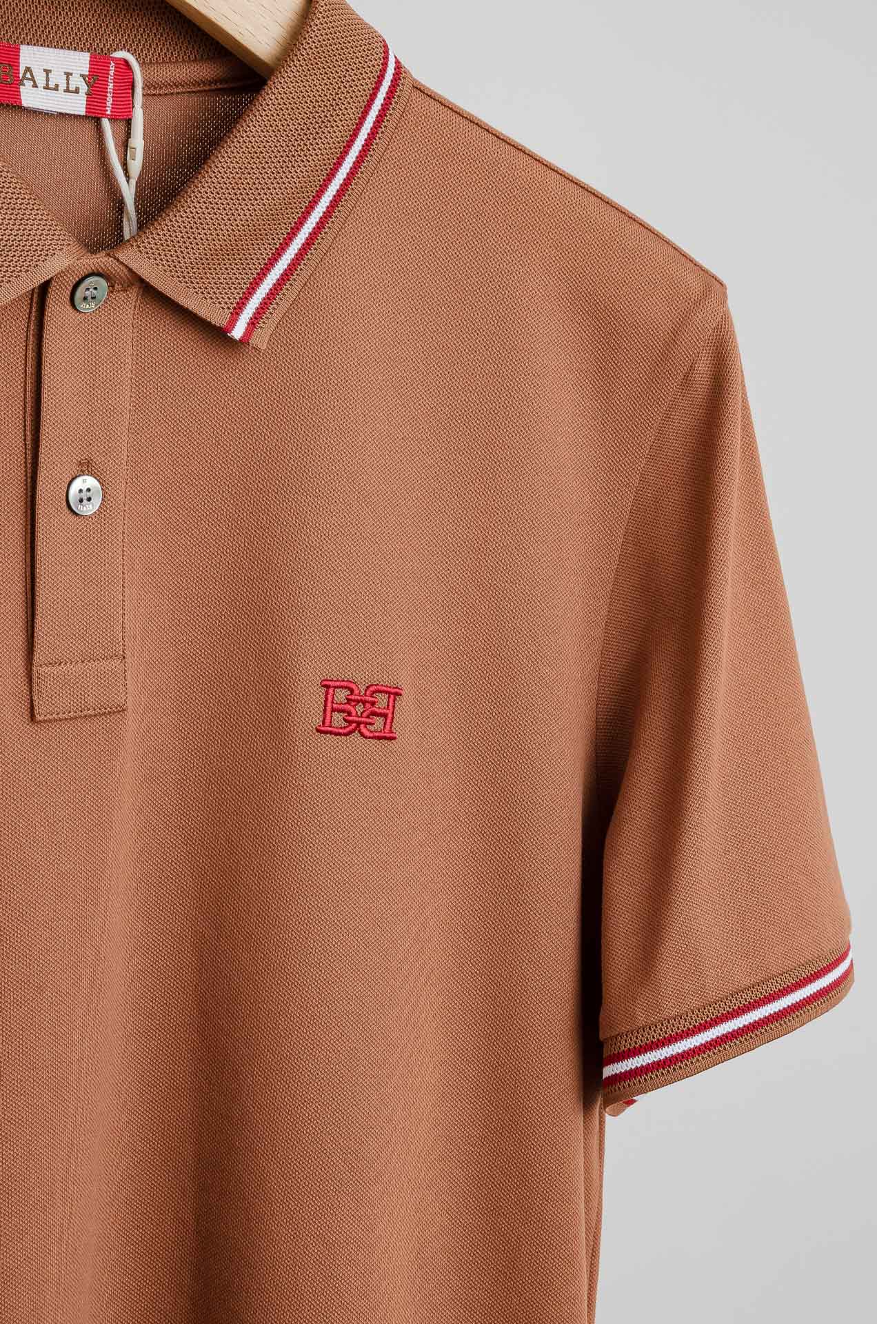 ☀️☀️ BALLY 巴利25SS春夏新款网眼珠地液氨处理工艺Polo衫，男士经典条纹撞色翻领商务休闲短