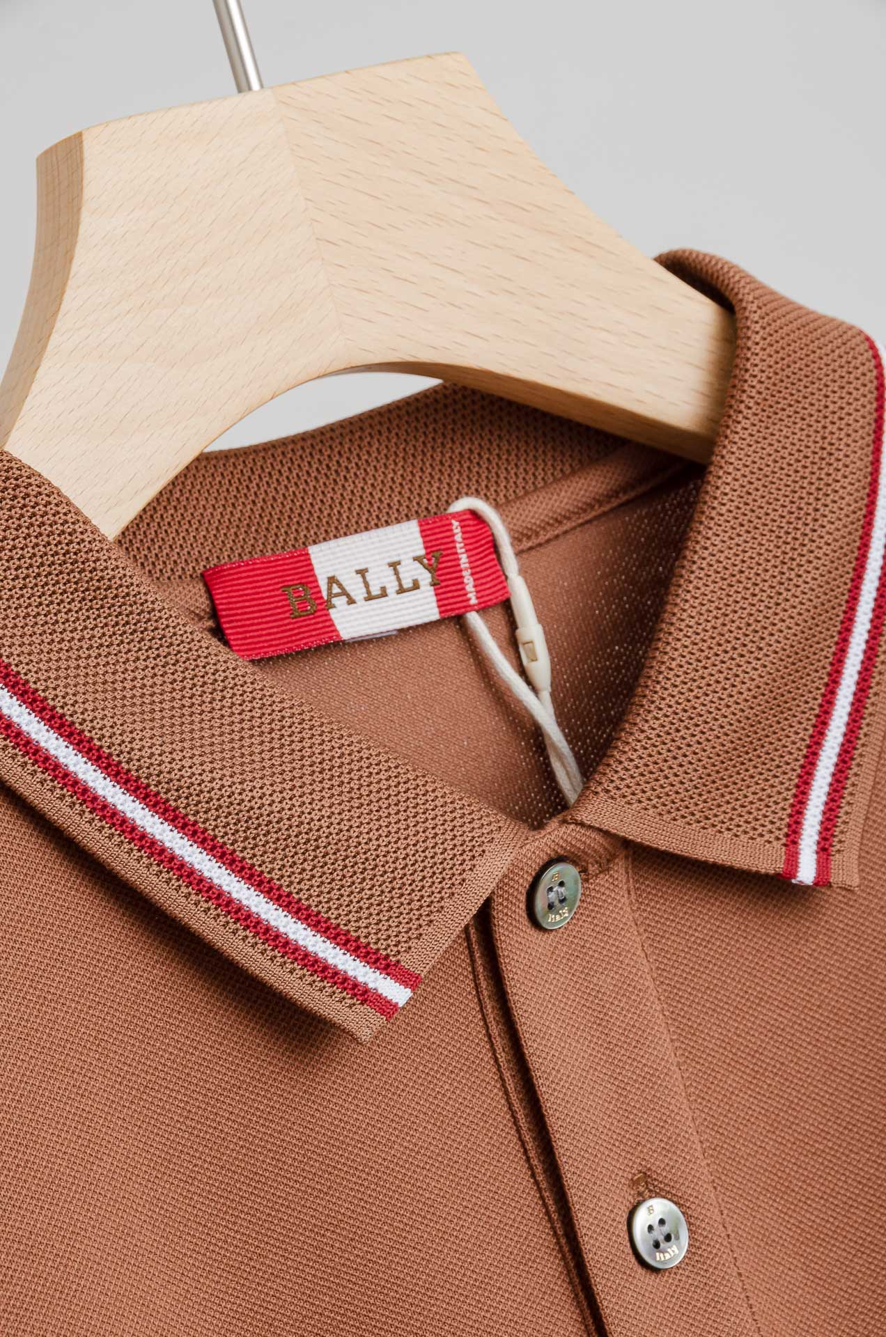 ☀️☀️ BALLY 巴利25SS春夏新款网眼珠地液氨处理工艺Polo衫，男士经典条纹撞色翻领商务休闲短