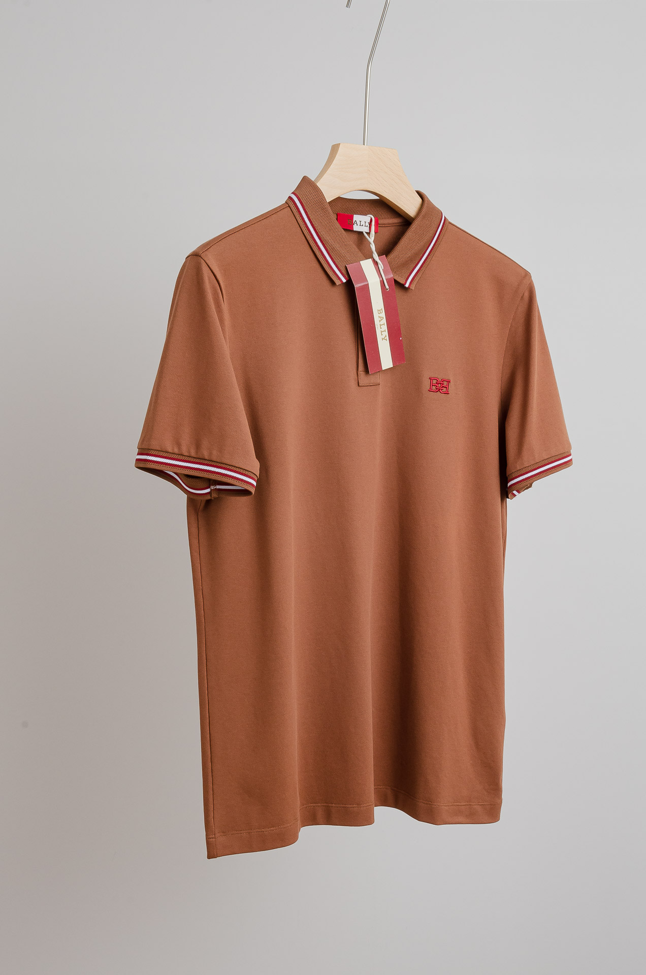 ☀️☀️ BALLY 巴利25SS春夏新款网眼珠地液氨处理工艺Polo衫，男士经典条纹撞色翻领商务休闲短