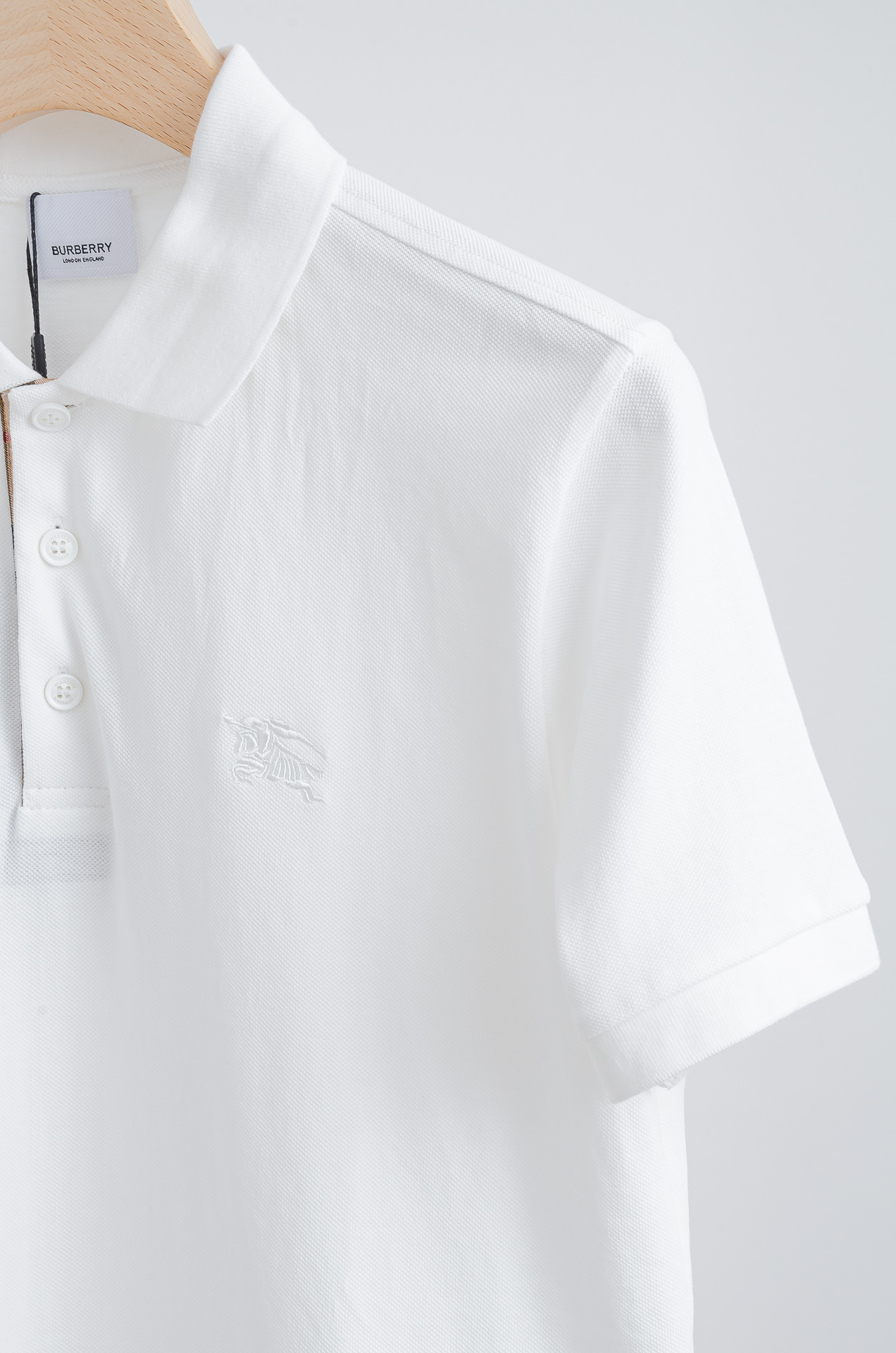 🧨 ☀️☀️ Burberry2026//男士商务休闲纯色翻领短袖POLO衫#客供进口100%珠地棉面料