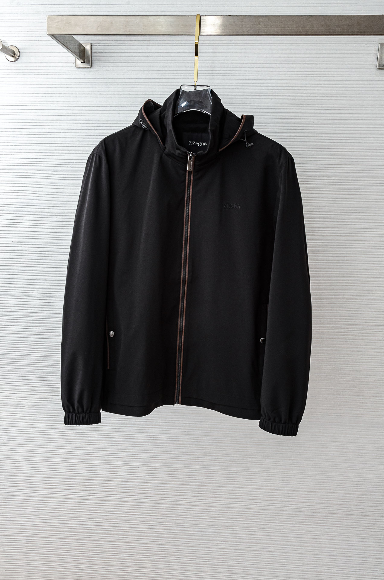 zegn#a杰尼/亚 2025FW最新高密度三防面料防风防水商务休闲男士连帽夹克外套#面料精选客供进口1