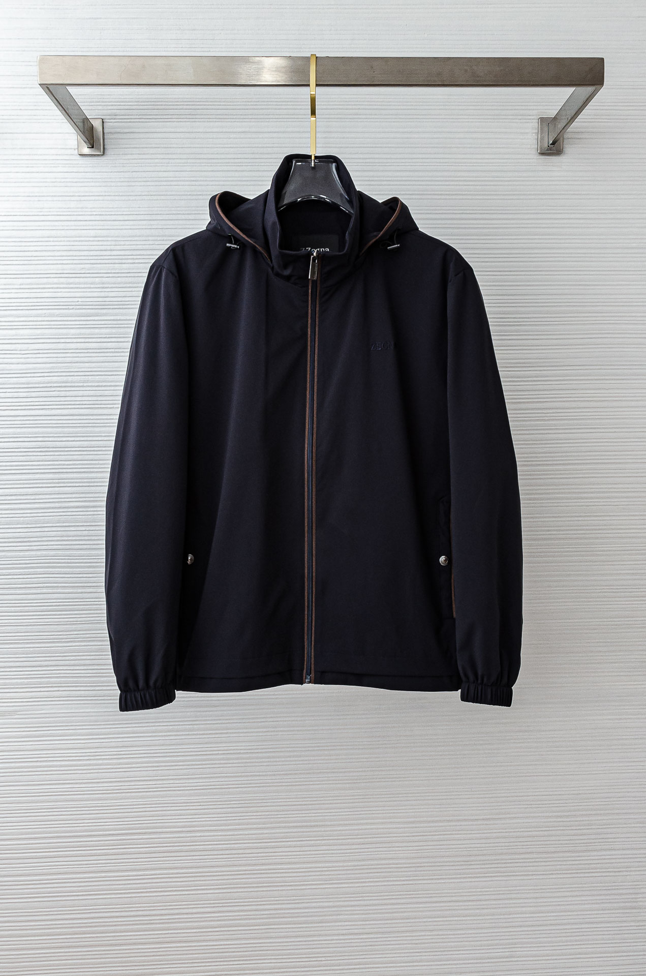 zegn#a杰尼/亚 2025FW最新高密度三防面料防风防水商务休闲男士连帽夹克外套#面料精选客供进口1