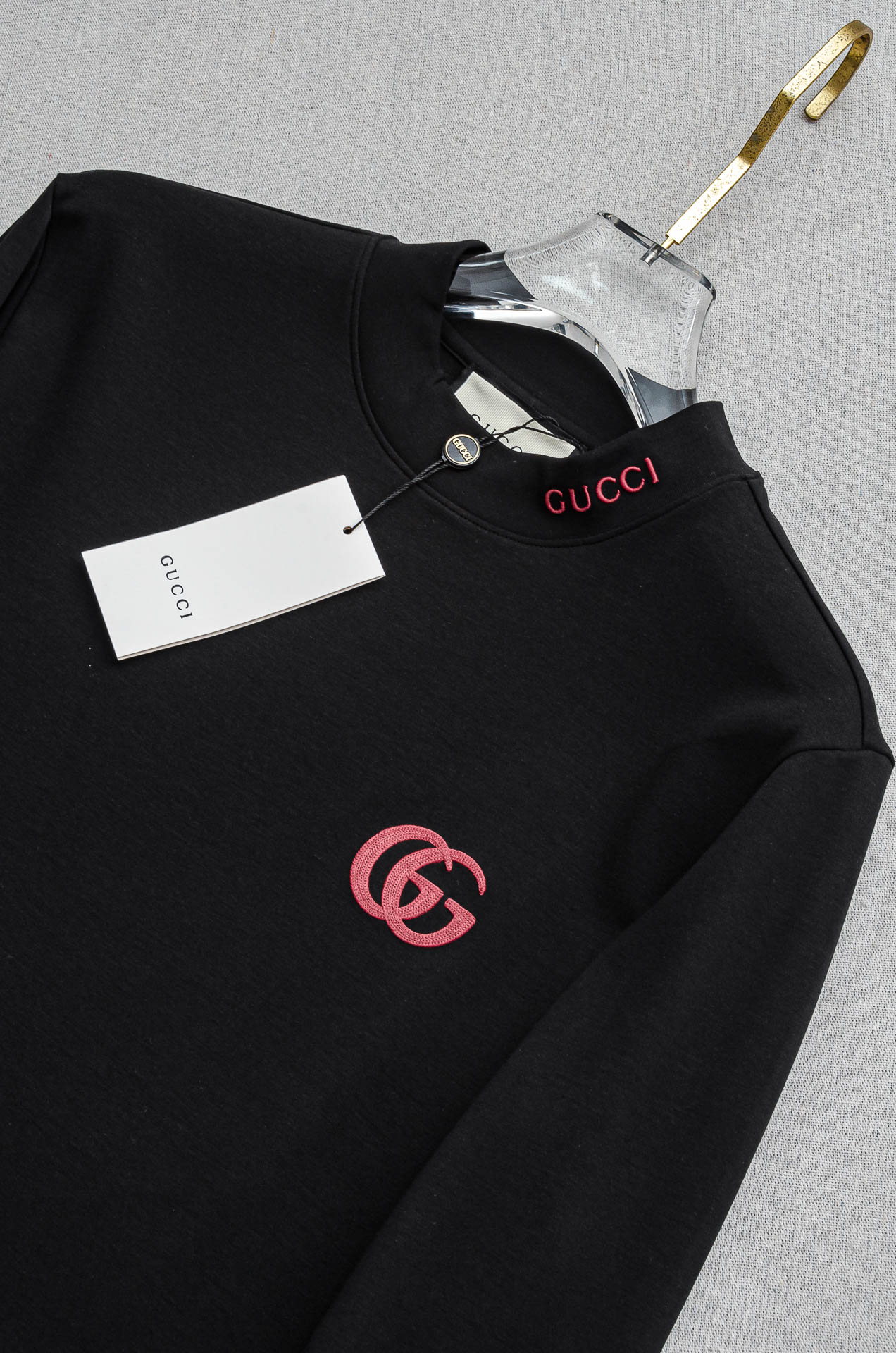 gucci25FW秋冬新款 立体刺绣男士长袖T恤衫#把重心都放在了面料上，出口海外的订单，客供进口精选4