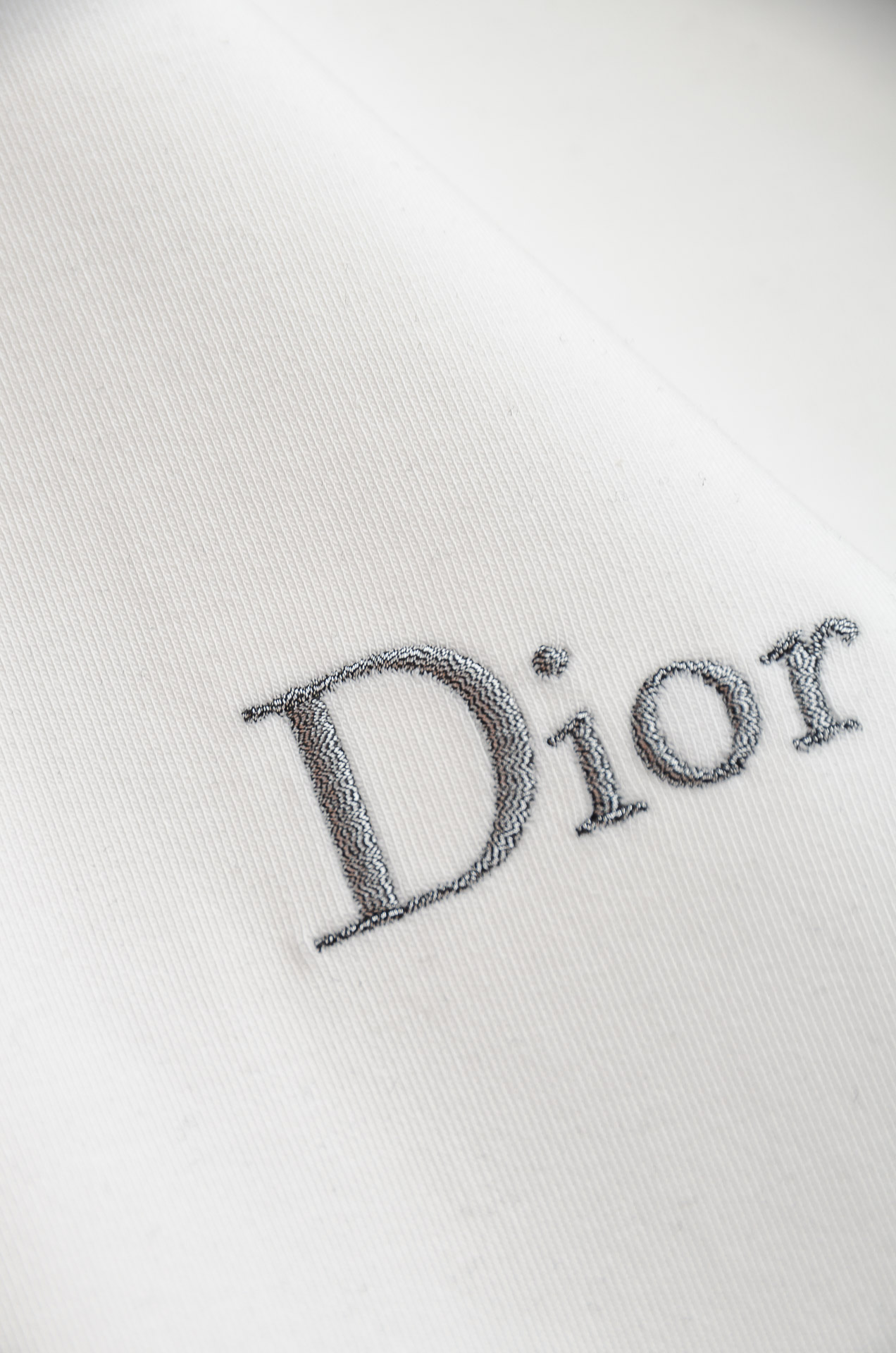 Dior 迪奥25FW秋冬新款 立体刺绣男士长袖T恤衫#把重心都放在了面料上，表面清晰可见的细格肌理，足