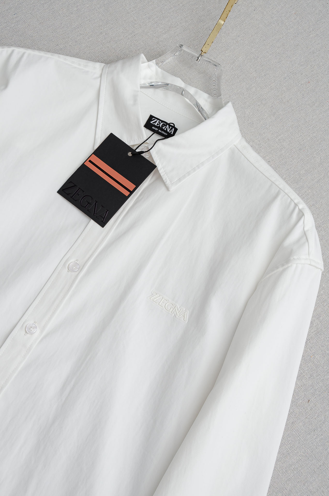 杰尼亚zegna2025最新男士牛津布长袖衬衫，香港贸易公司货，纯正洋行渠道，品相完美如斯，高端意大利原