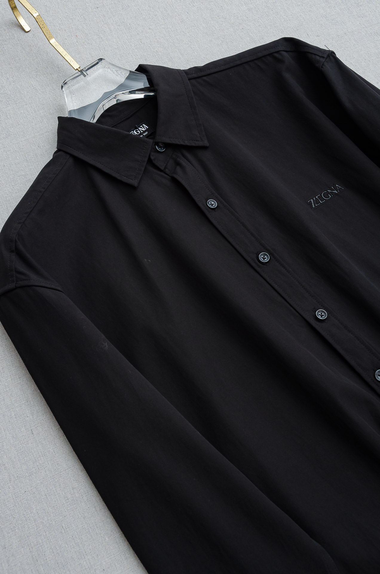 杰尼亚zegna2025最新男士牛津布长袖衬衫，香港贸易公司货，纯正洋行渠道，品相完美如斯，高端意大利原