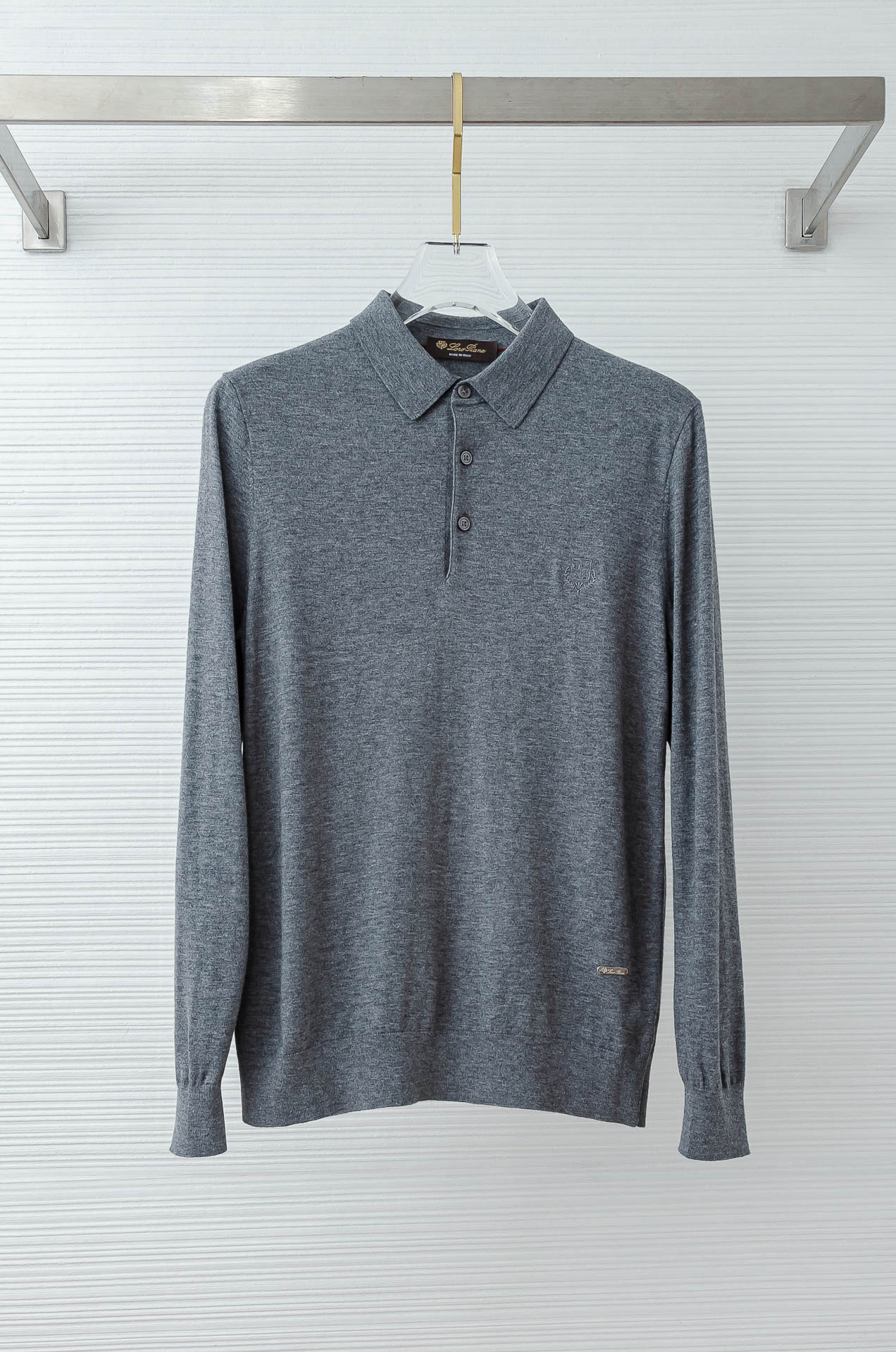 lP🆕 FW进口羊毛混纺面料男士翻领长袖毛衫#采用:46.3%腈纶+20%棉+16.9%锦纶+14.7%