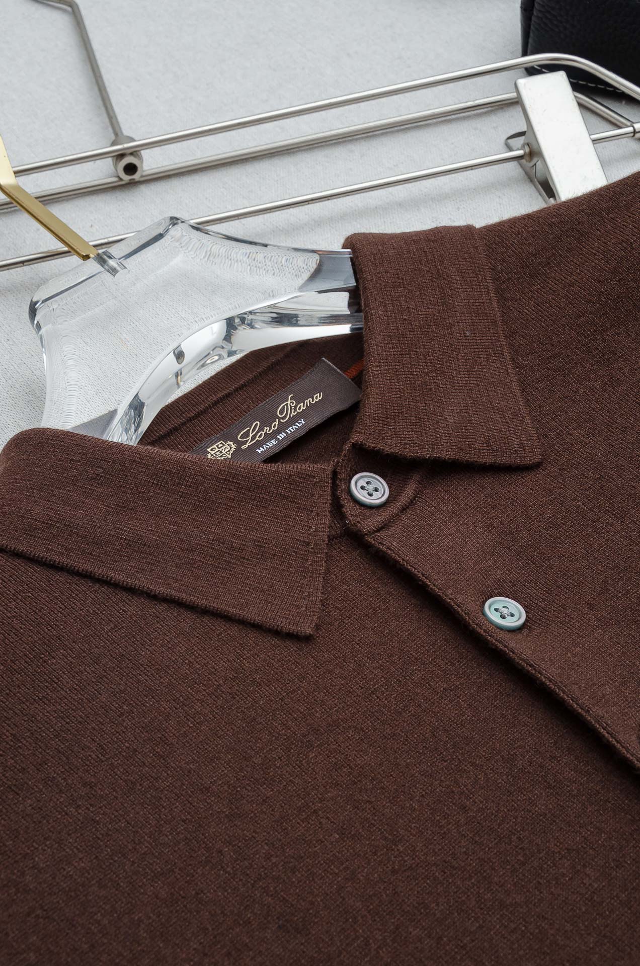 lP🆕 FW进口羊毛混纺面料男士翻领长袖毛衫#采用:46.3%腈纶+20%棉+16.9%锦纶+14.7%