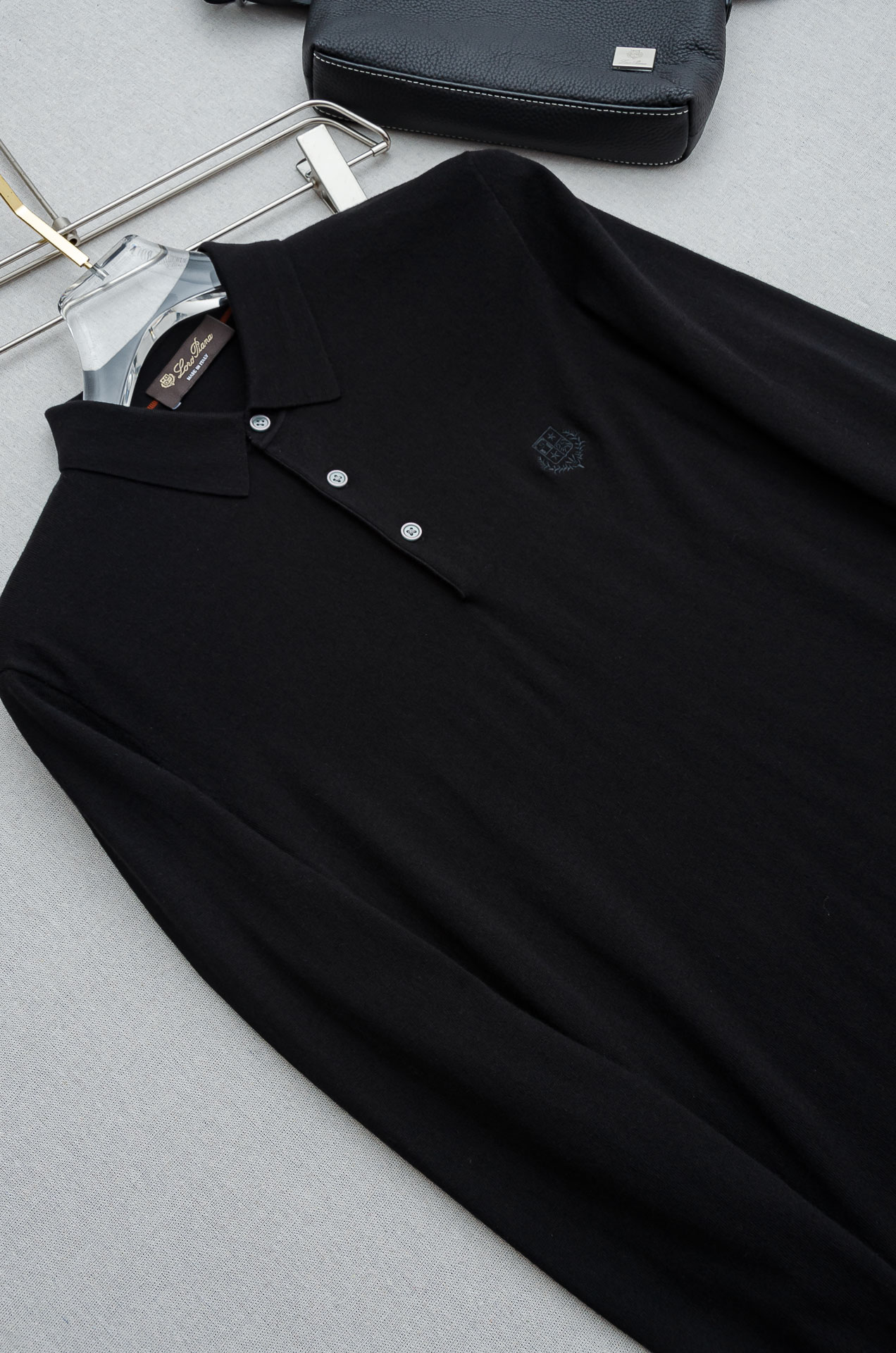 lP🆕 FW进口羊毛混纺面料男士翻领长袖毛衫#采用:46.3%腈纶+20%棉+16.9%锦纶+14.7%