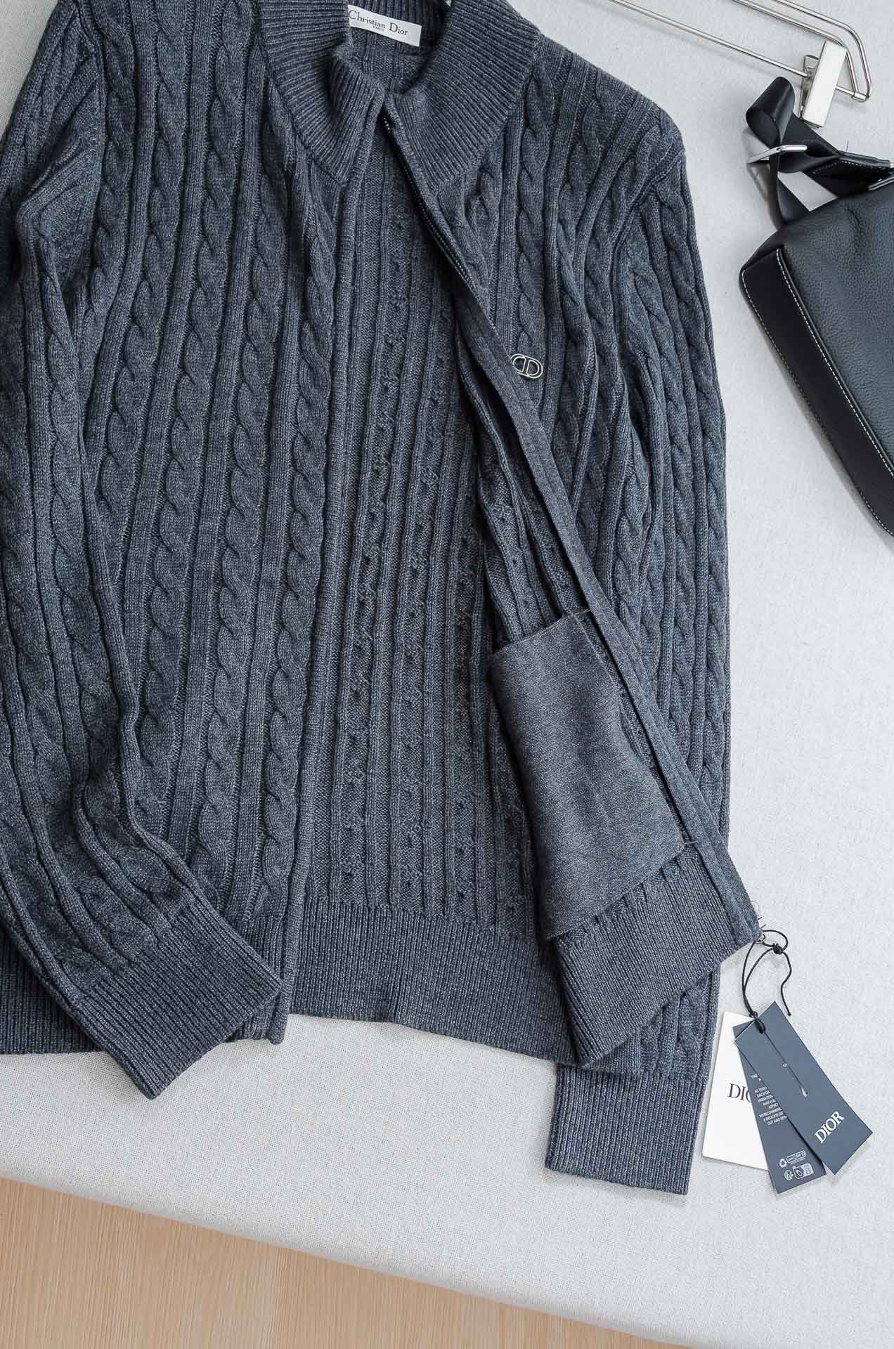 Di＊or 迪/奥 2025FW秋冬新品高端品质顶级版本 ！男士高端简约羊绒羊毛混纺开衫毛衣/羊毛衫# 