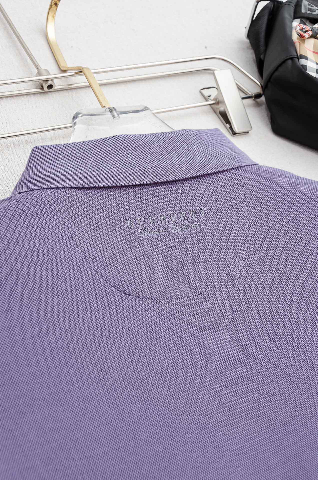 BURB#ERRY 巴宝/莉2025FW新品 轻奢男士翻领长袖T恤衫#精选客供进口100%棉采用高密度工