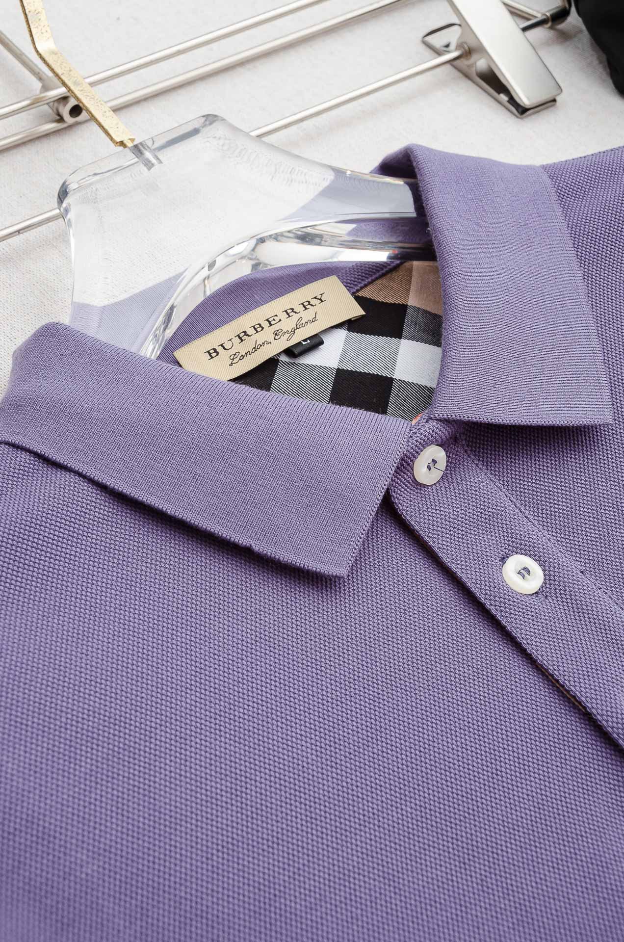 BURB#ERRY 巴宝/莉2025FW新品 轻奢男士翻领长袖T恤衫#精选客供进口100%棉采用高密度工