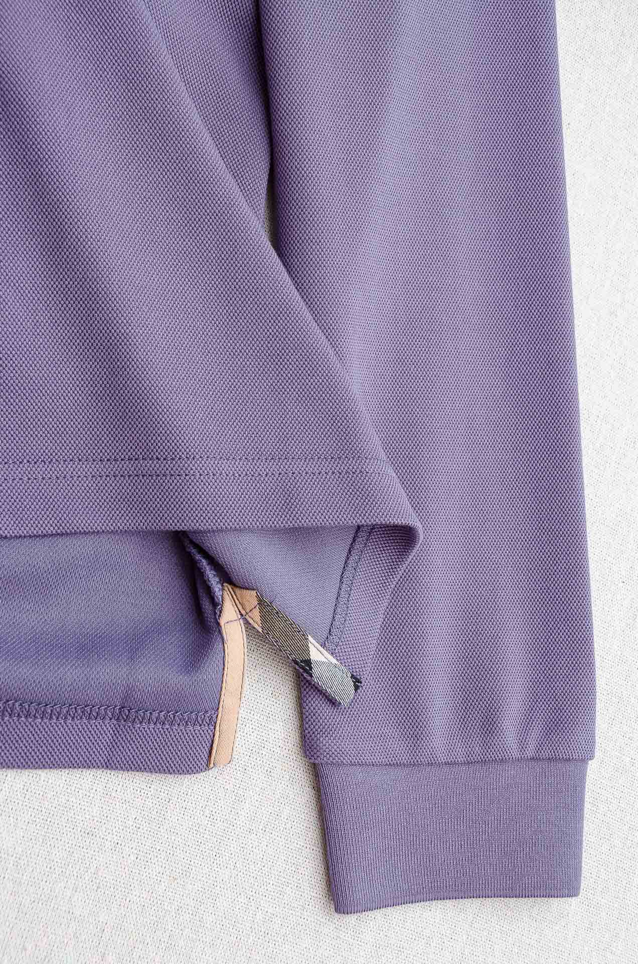 BURB#ERRY 巴宝/莉2025FW新品 轻奢男士翻领长袖T恤衫#精选客供进口100%棉采用高密度工