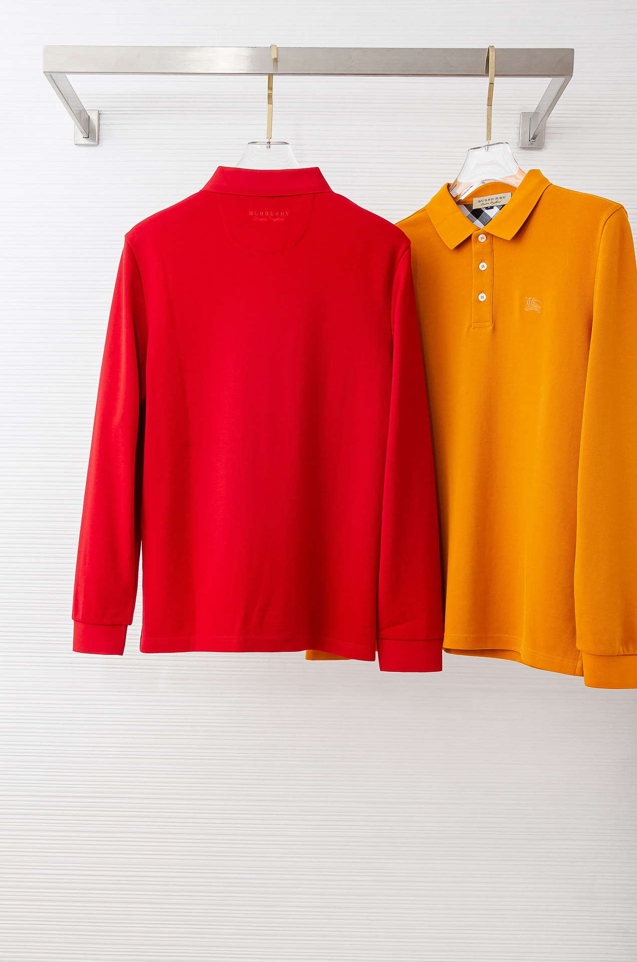 BURB#ERRY 巴宝/莉2025FW新品 轻奢男士翻领长袖T恤衫#精选客供进口100%棉采用高密度工