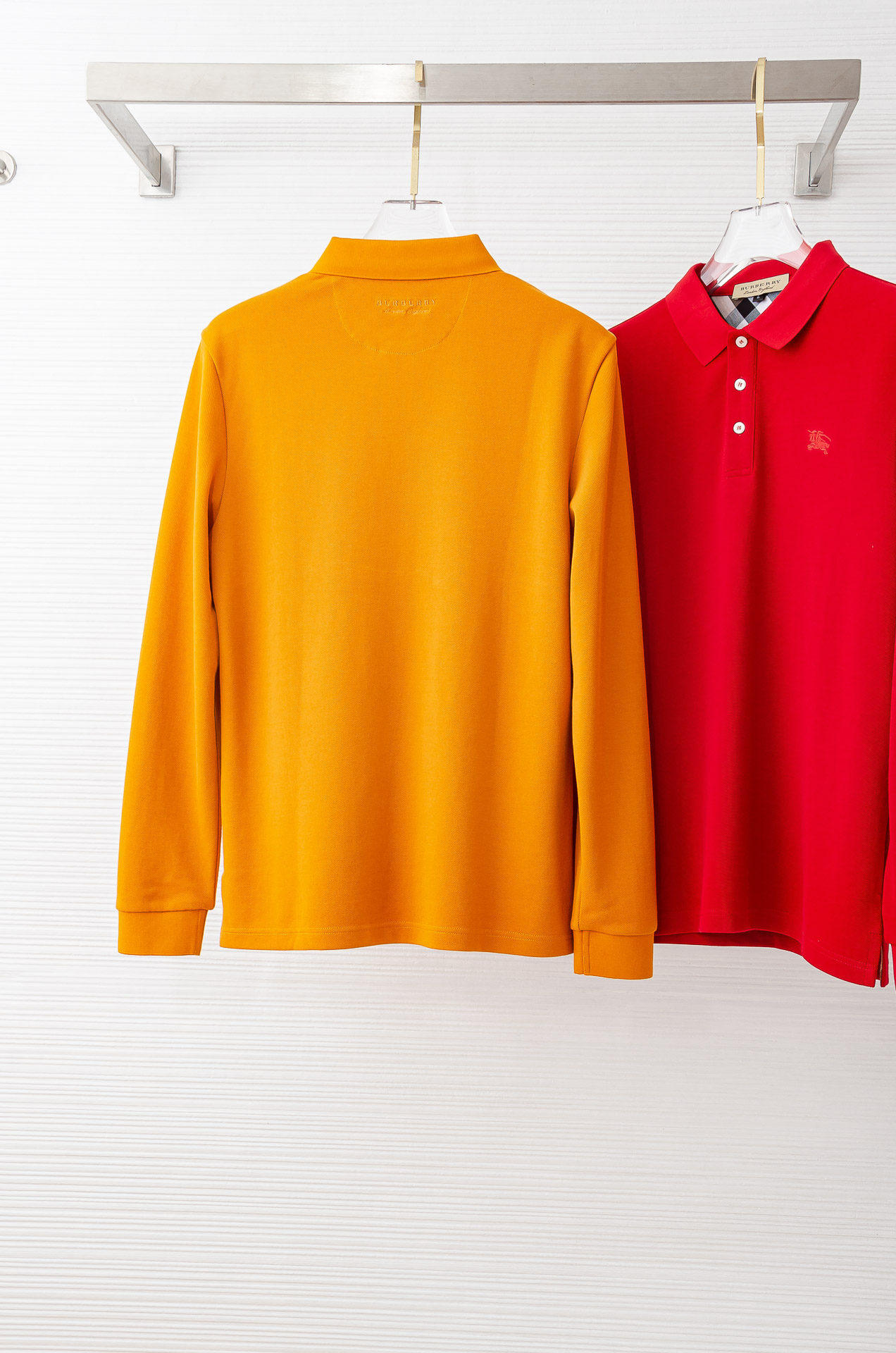 BURB#ERRY 巴宝/莉2025FW新品 轻奢男士翻领长袖T恤衫#精选客供进口100%棉采用高密度工