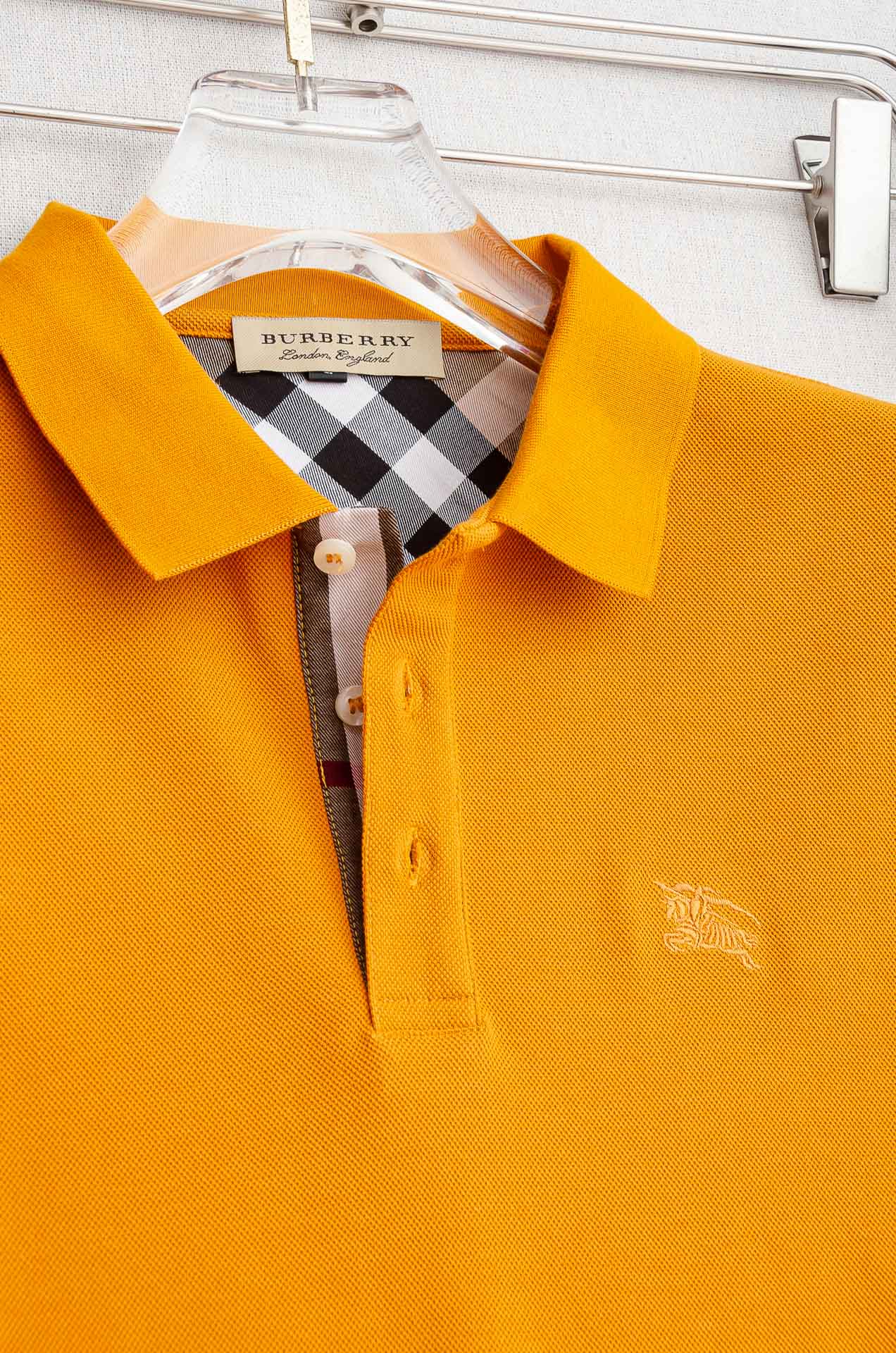 BURB#ERRY 巴宝/莉2025FW新品 轻奢男士翻领长袖T恤衫#精选客供进口100%棉采用高密度工