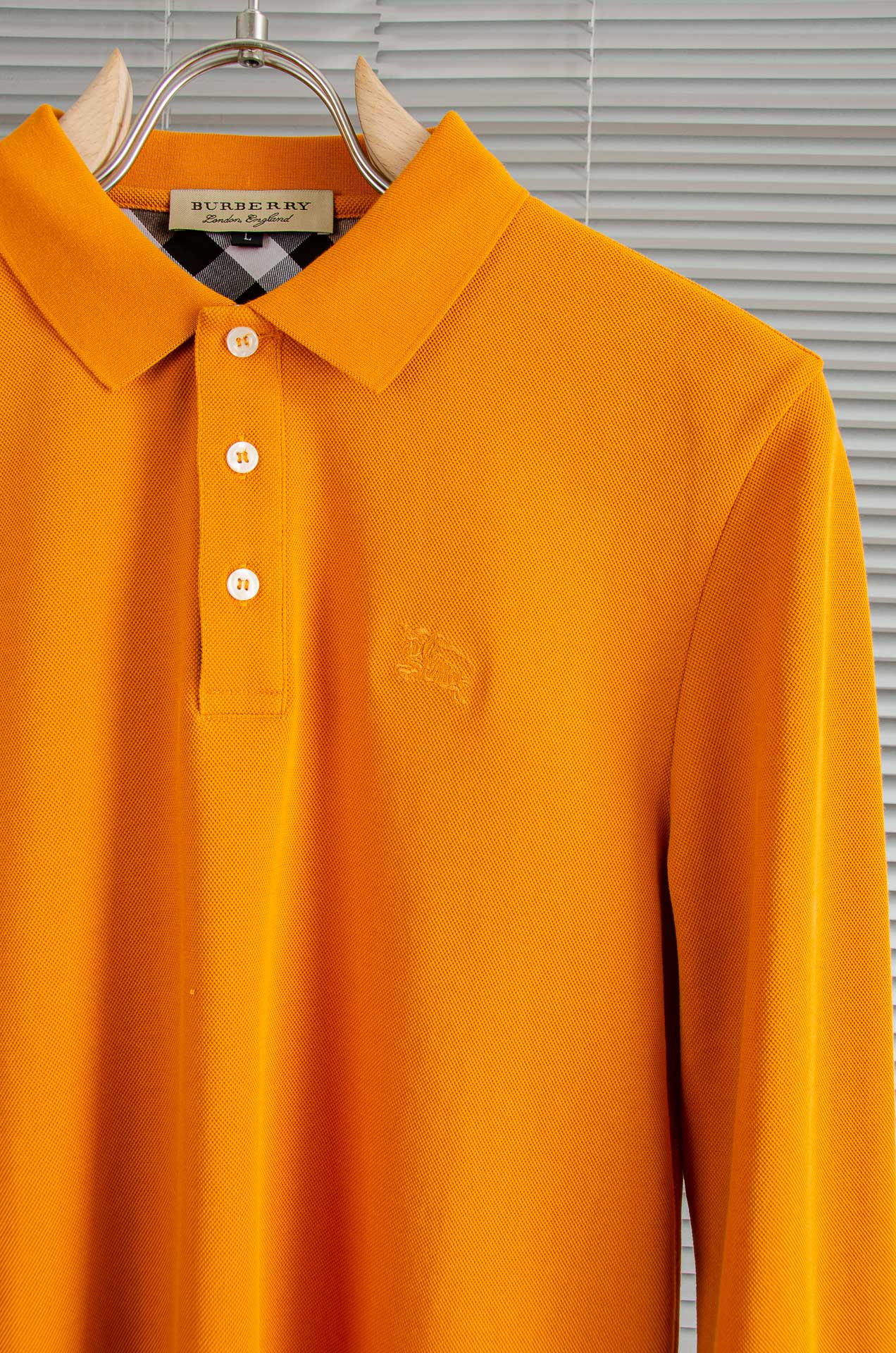 BURBE#RRY巴宝莉2026FW新品 轻奢男士翻领长袖T恤衫#精选客供进口100%棉采用高密度工艺打