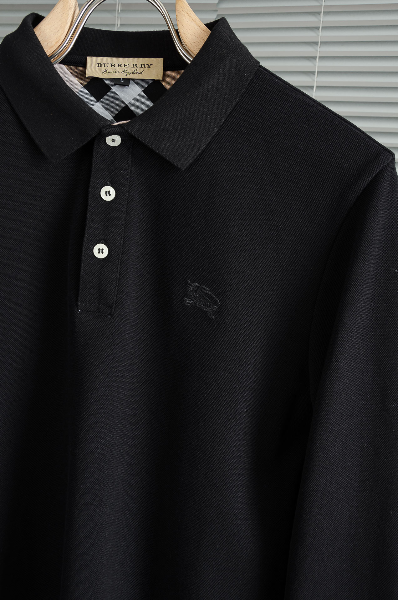 BURBE#RRY巴宝莉2026FW新品 轻奢男士翻领长袖T恤衫#精选客供进口100%棉采用高密度工艺打