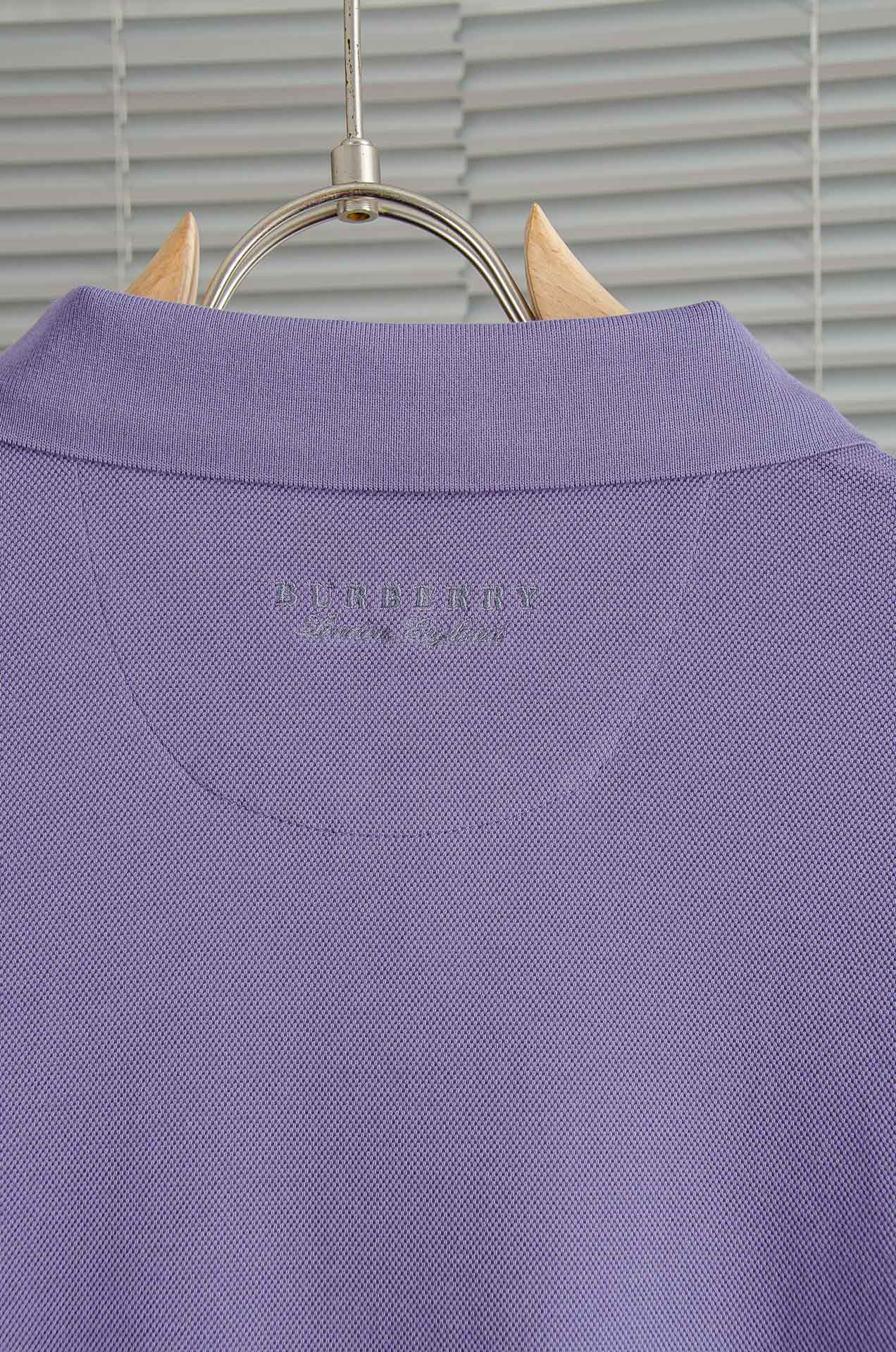 BURBE#RRY巴宝莉2026FW新品 轻奢男士翻领长袖T恤衫#精选客供进口100%棉采用高密度工艺打