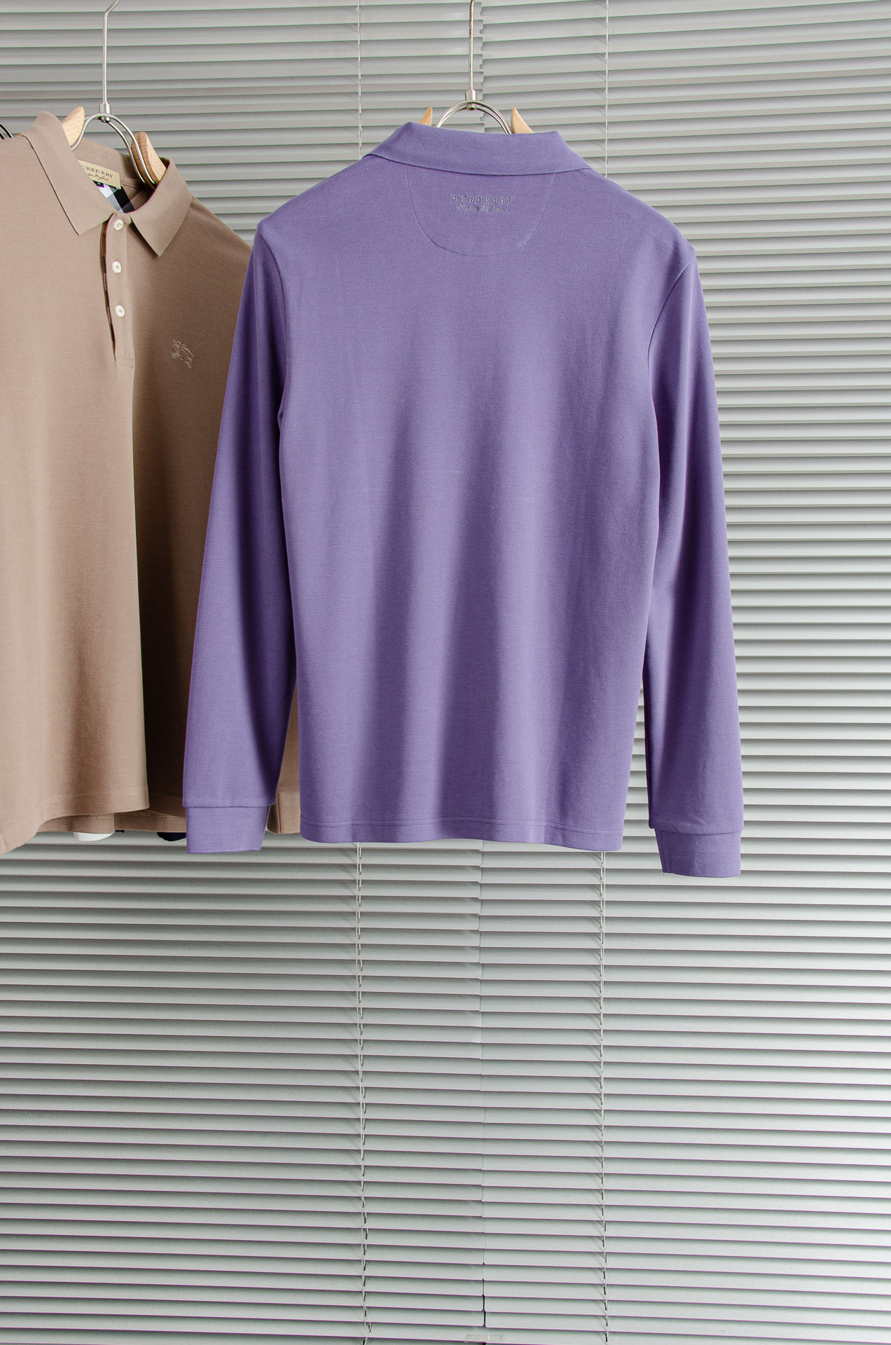 BURBE#RRY巴宝莉2026FW新品 轻奢男士翻领长袖T恤衫#精选客供进口100%棉采用高密度工艺打