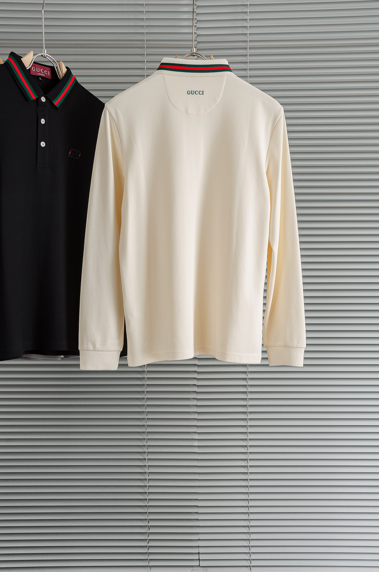 GU#CCI 2026FW新品 轻奢男士翻领长袖T恤衫#精选客供进口100%棉采用高密度工艺打造而成，手