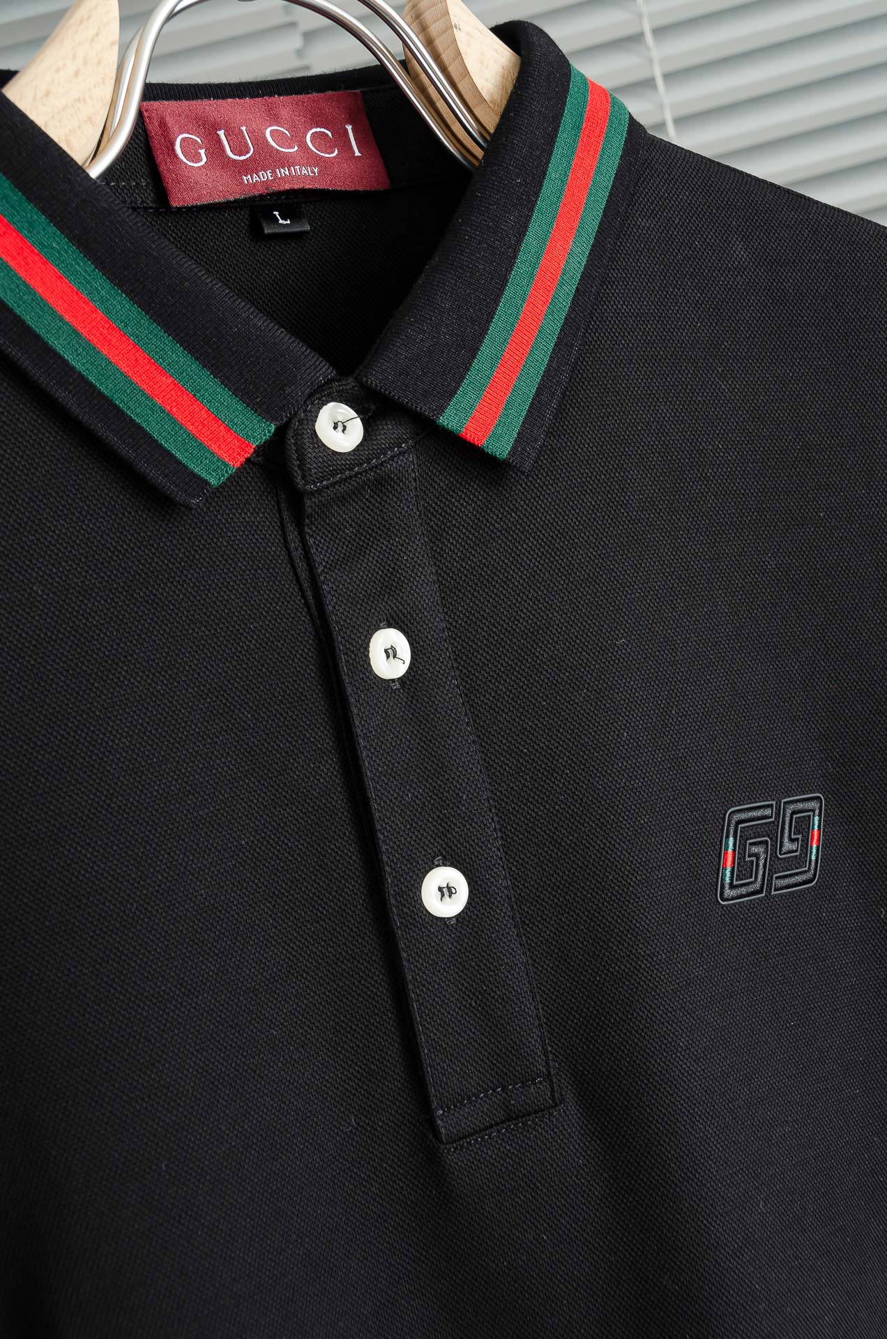 GU#CCI 2026FW新品 轻奢男士翻领长袖T恤衫#精选客供进口100%棉采用高密度工艺打造而成，手