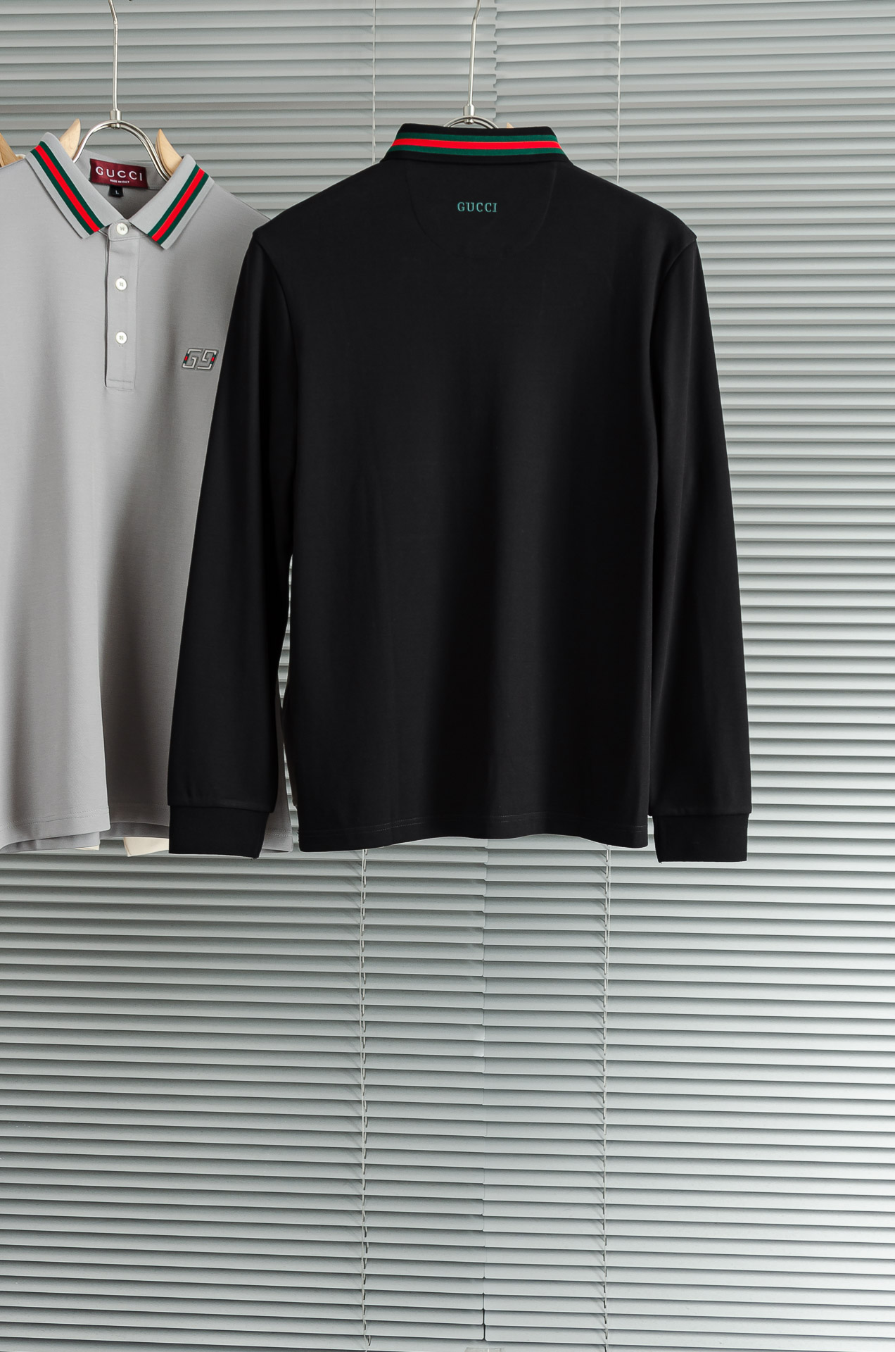 GU#CCI 2026FW新品 轻奢男士翻领长袖T恤衫#精选客供进口100%棉采用高密度工艺打造而成，手