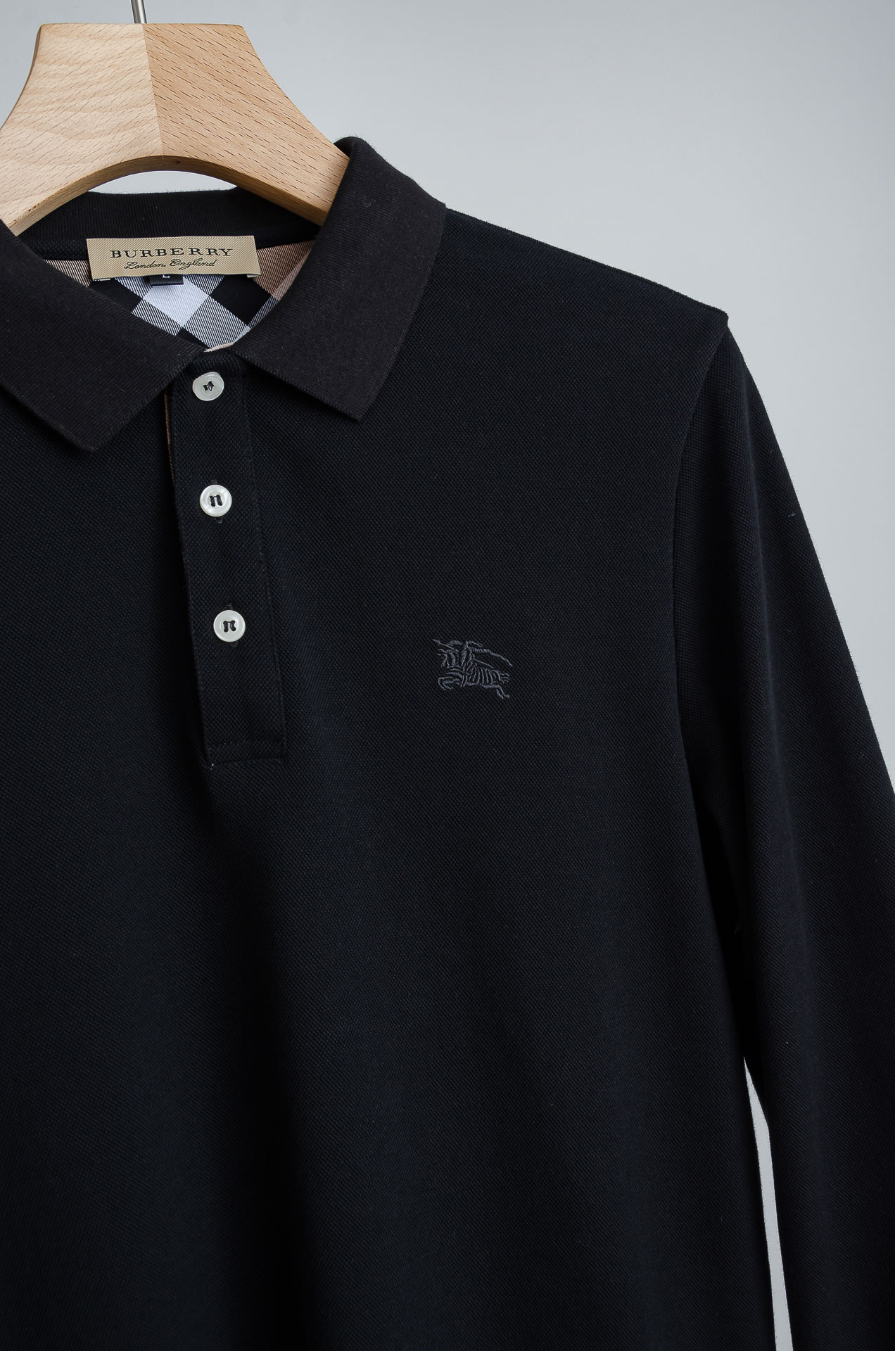 ☀️☀️BURBER*RY巴/宝莉26FW新品 轻奢男士翻领长袖T恤衫#精选客供进口100%棉采用高密度