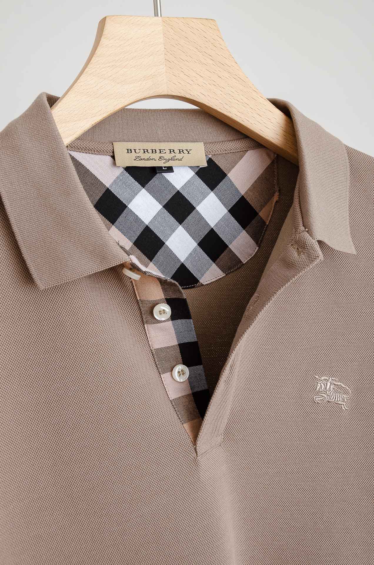 ☀️☀️BURBER*RY巴/宝莉26FW新品 轻奢男士翻领长袖T恤衫#精选客供进口100%棉采用高密度