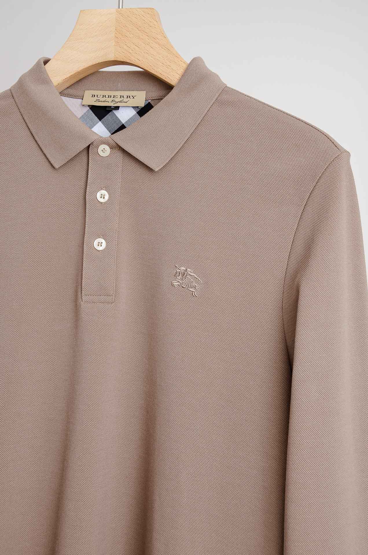 ☀️☀️BURBER*RY巴/宝莉26FW新品 轻奢男士翻领长袖T恤衫#精选客供进口100%棉采用高密度