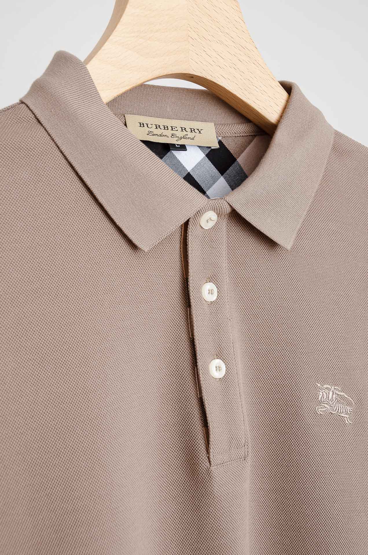 ☀️☀️BURBER*RY巴/宝莉26FW新品 轻奢男士翻领长袖T恤衫#精选客供进口100%棉采用高密度